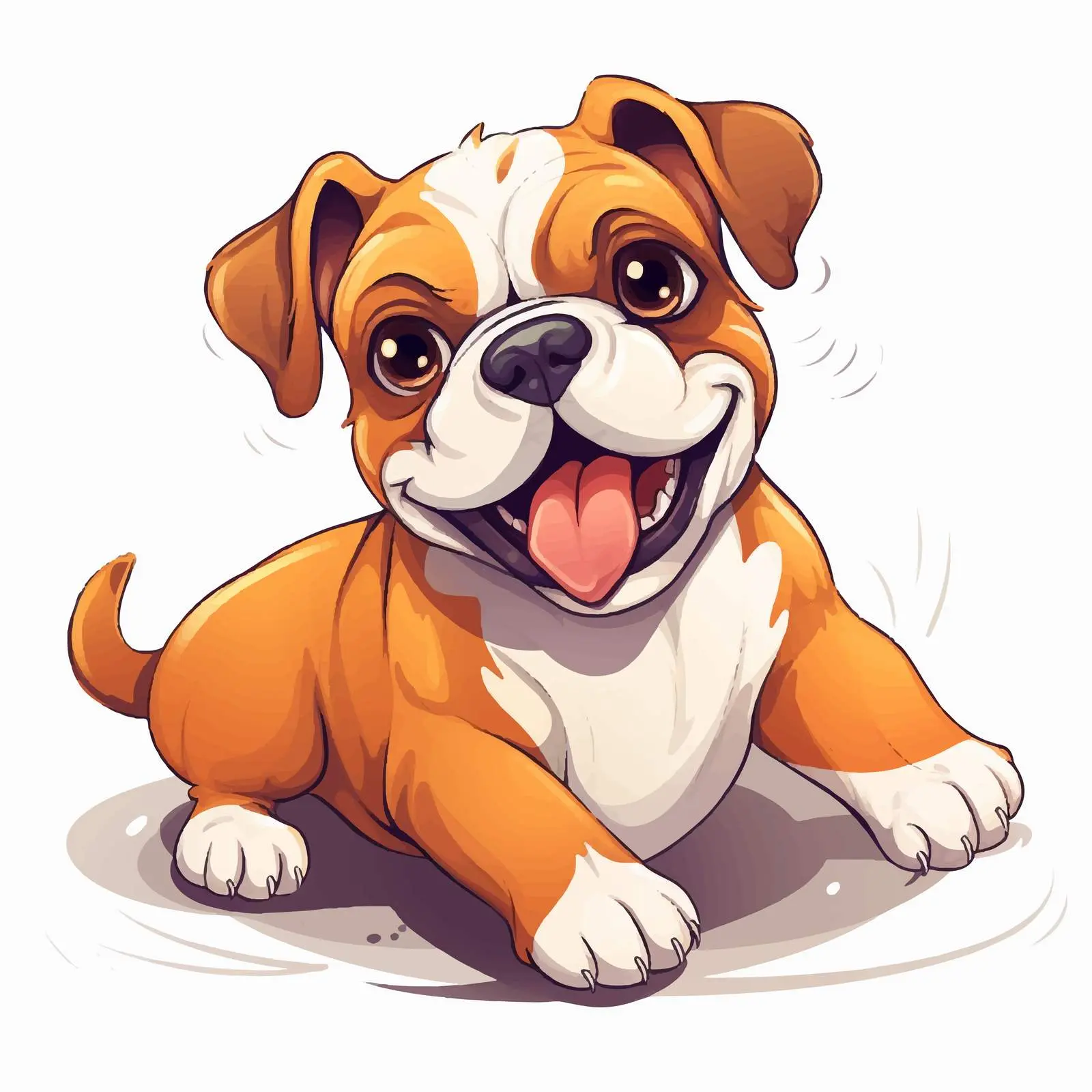 Playful English Bulldog Puppy with Ball – free bulldog image from Dotvec