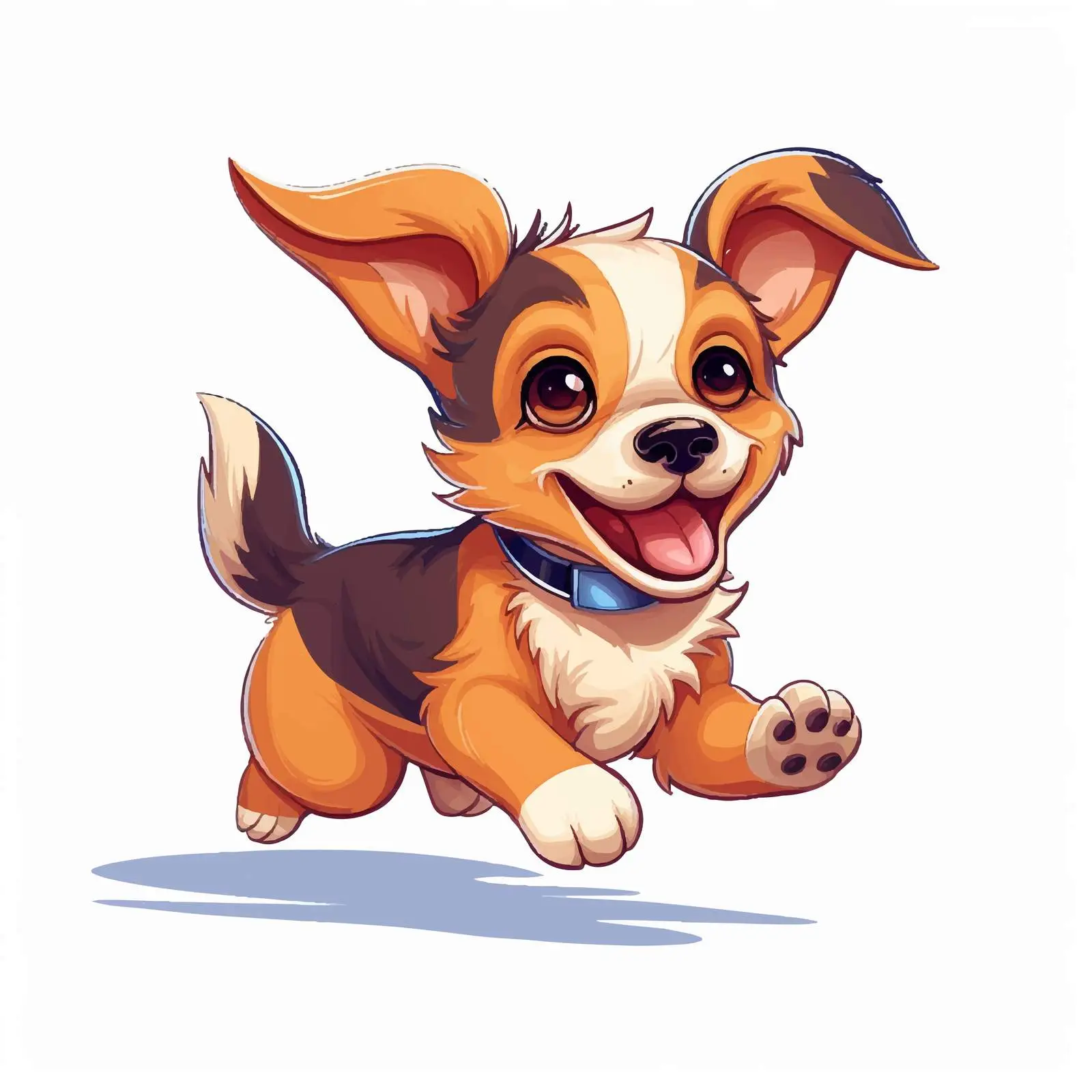 Happy Puppy in Costume Running Vector — free download from Dotvec