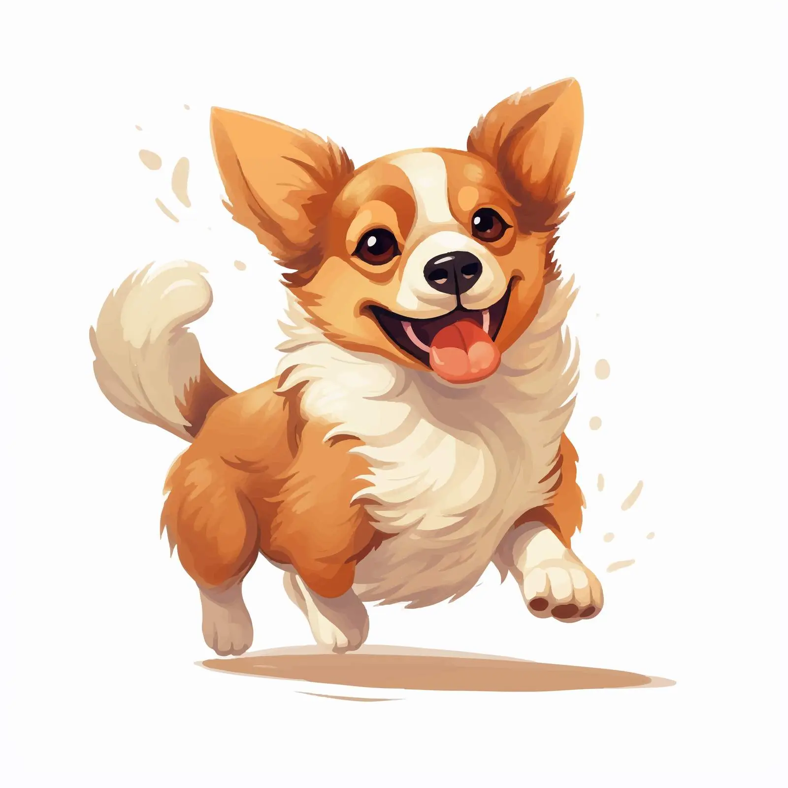 Happy Puppy in Costume Running Vector Art — free download from Dotvec