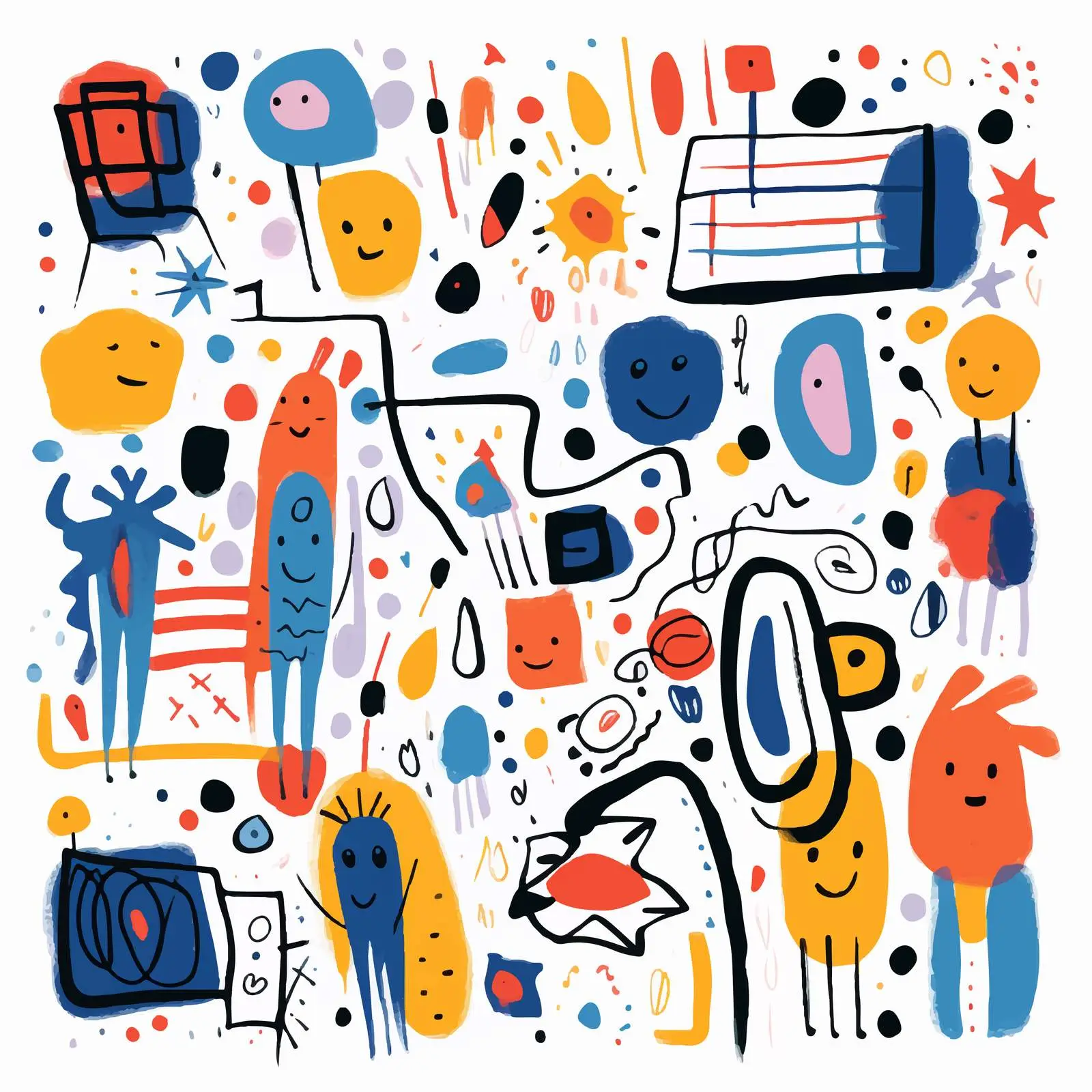 Whimsical Kids' Scribble Card Design — free download from Dotvec