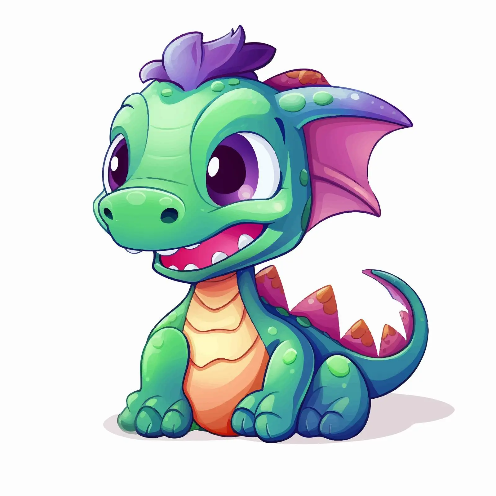 Cute Cartoon Dragon Character Sticker Illustration — free download from Dotvec
