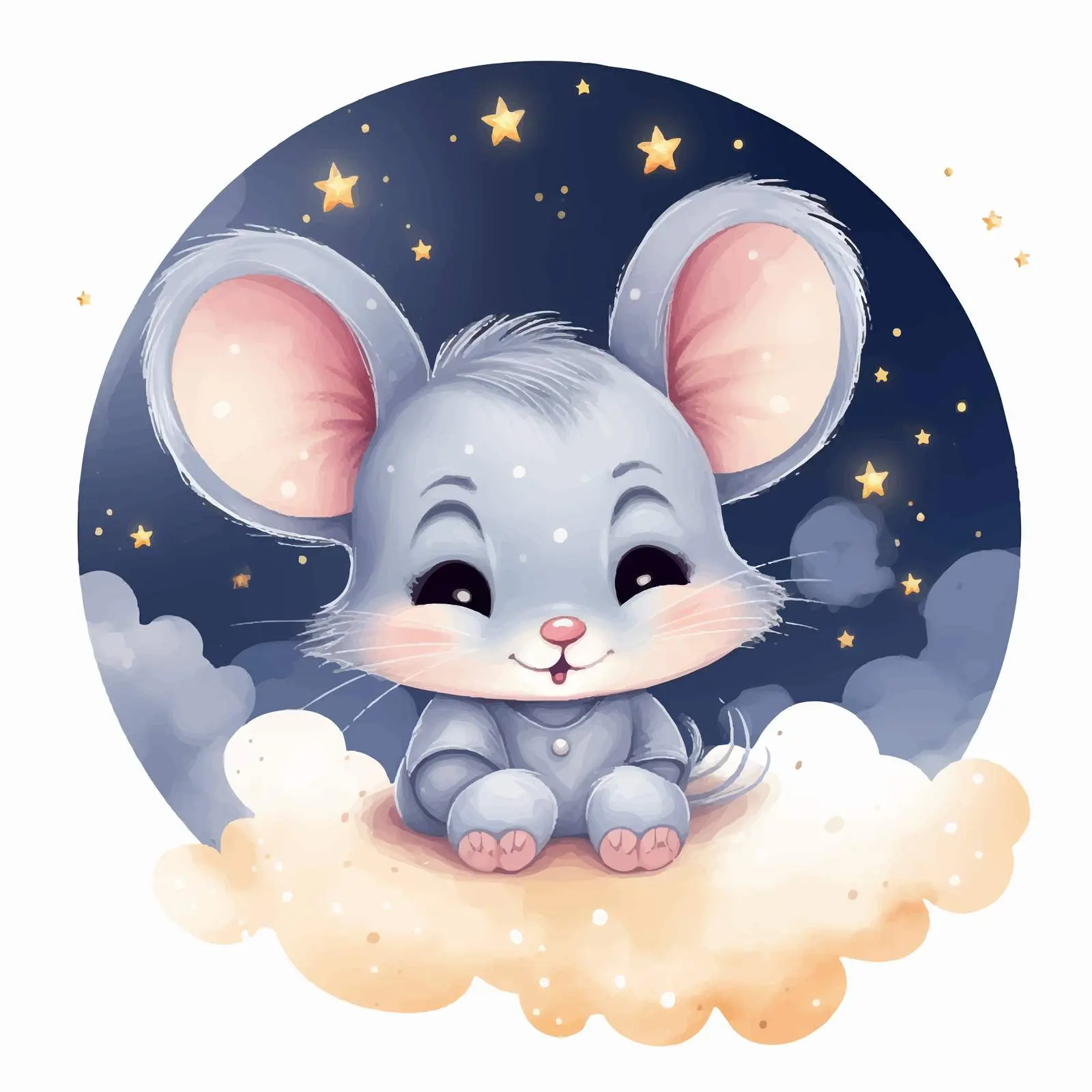Adorable Cartoon Baby Mouse Illustration — free download from Dotvec