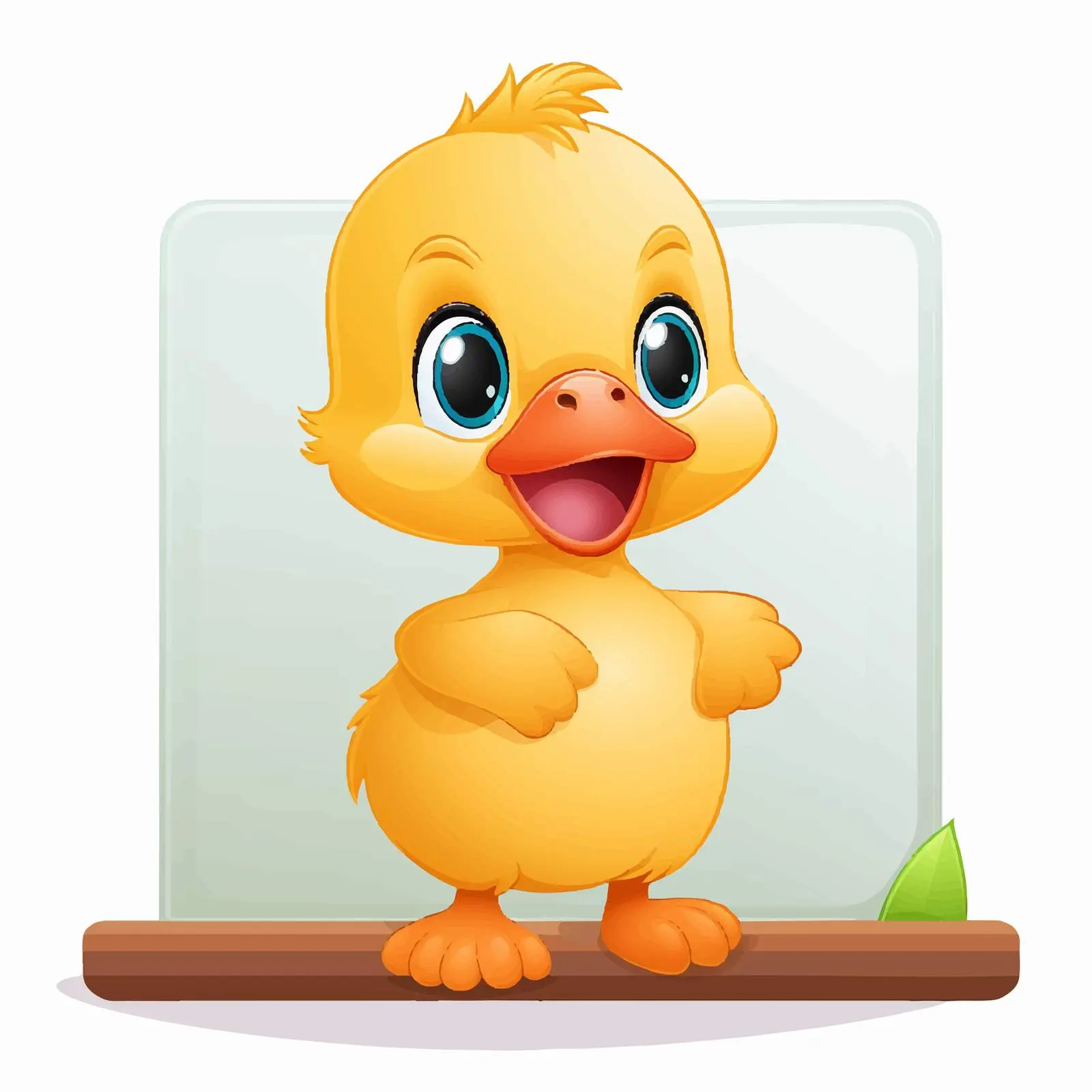 Cute Duckling Next to Blank Sign Vector — free download from Dotvec