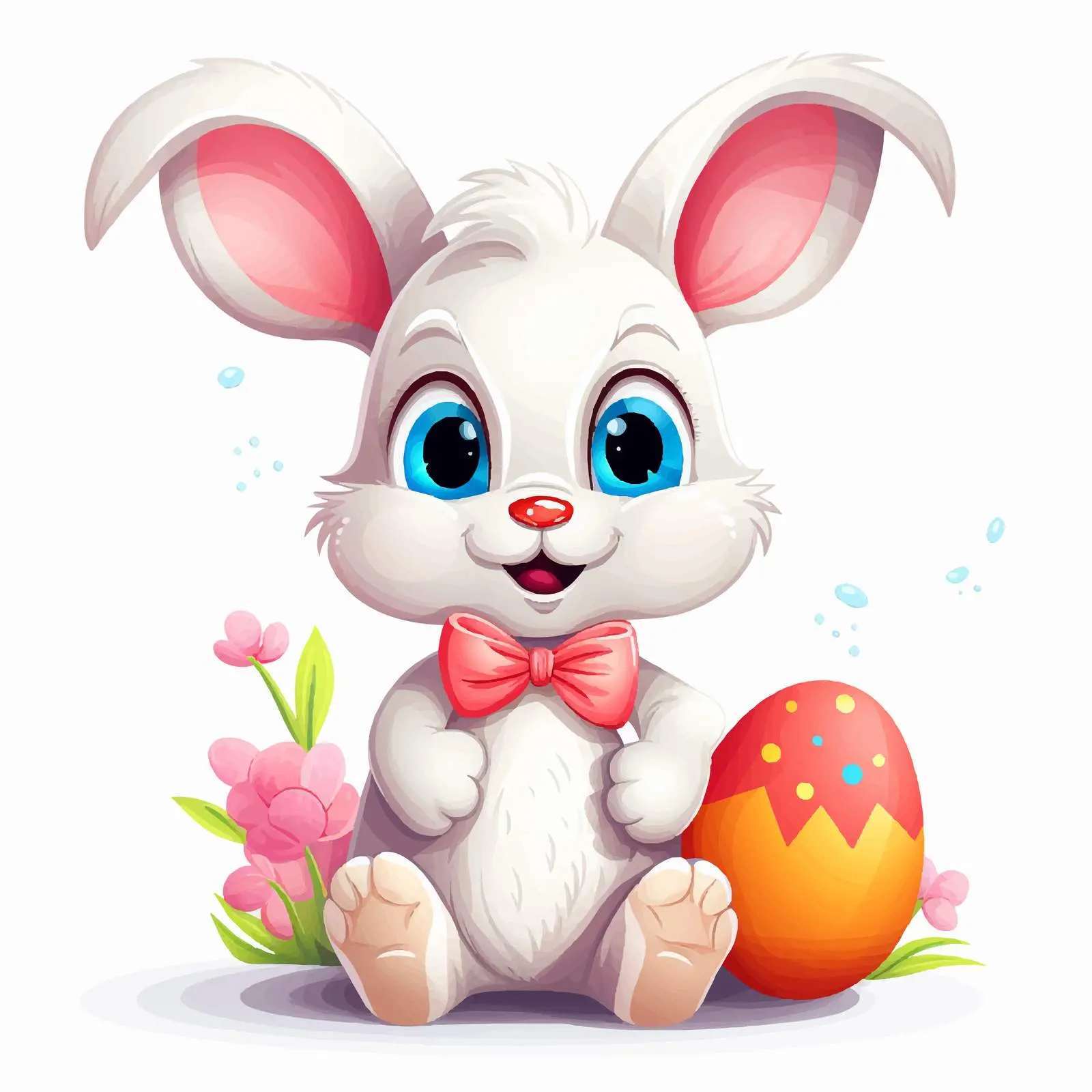 Cute Easter Bunny Cartoon Vector Illustration – free family friendly image from Dotvec
