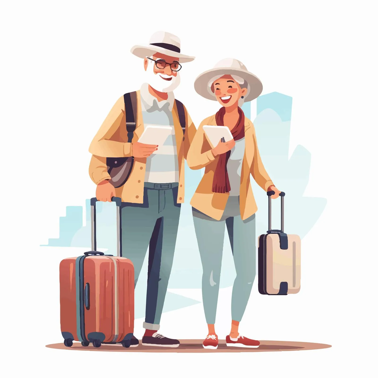 Elderly Couple Traveling Together at Airport — free download from Dotvec