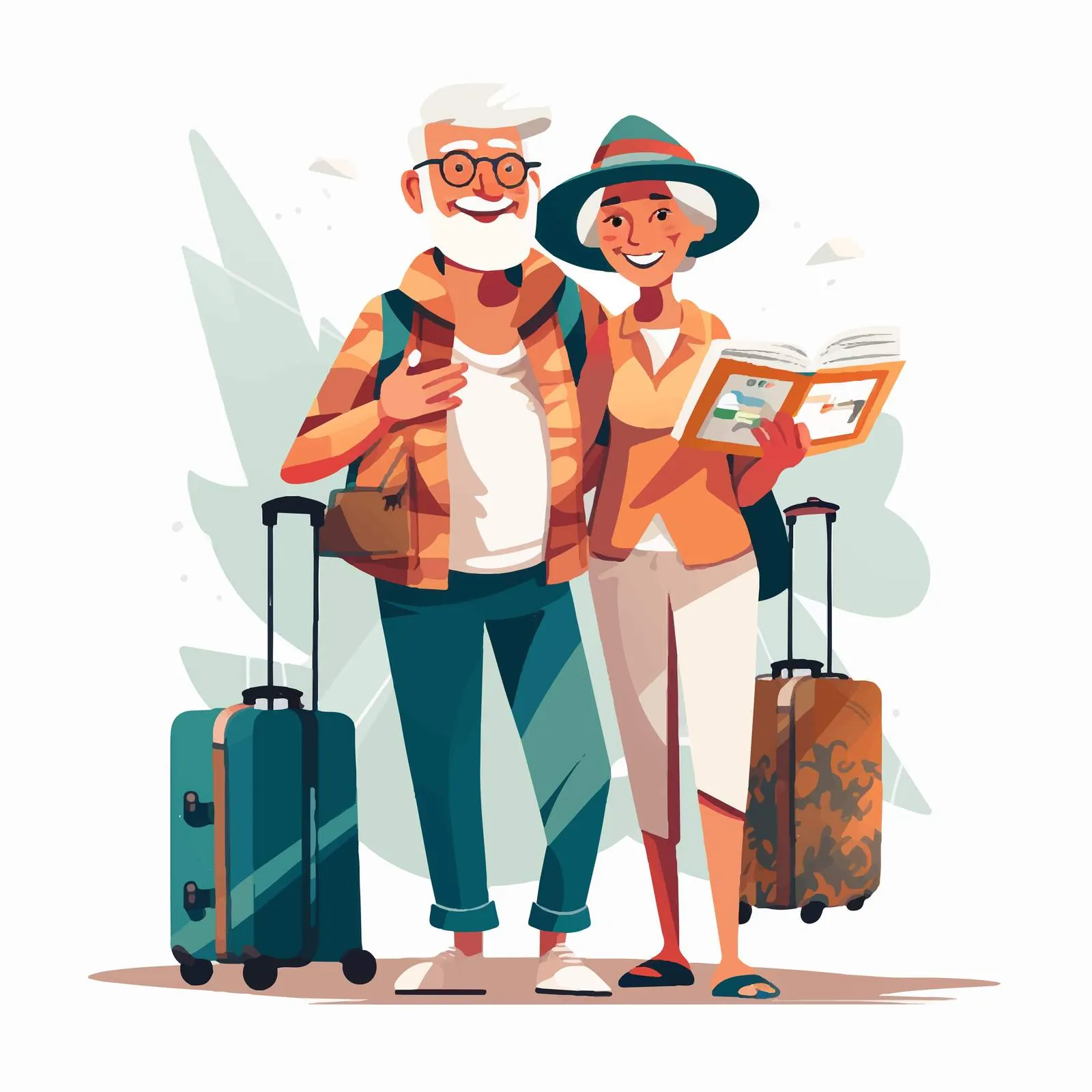 Elderly Couple Tourists at Airport — free download from Dotvec
