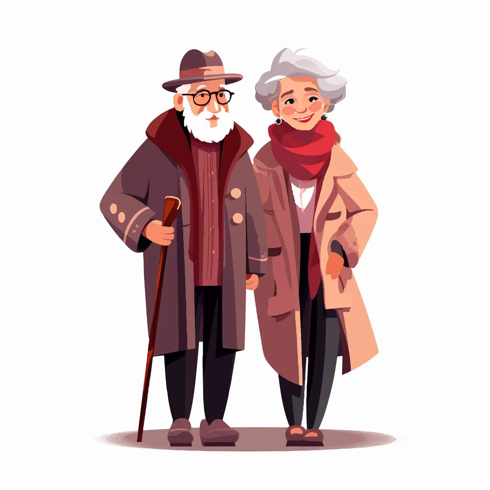 Cute Elderly Couple - Grandparents Vector Illustration — free download from Dotvec