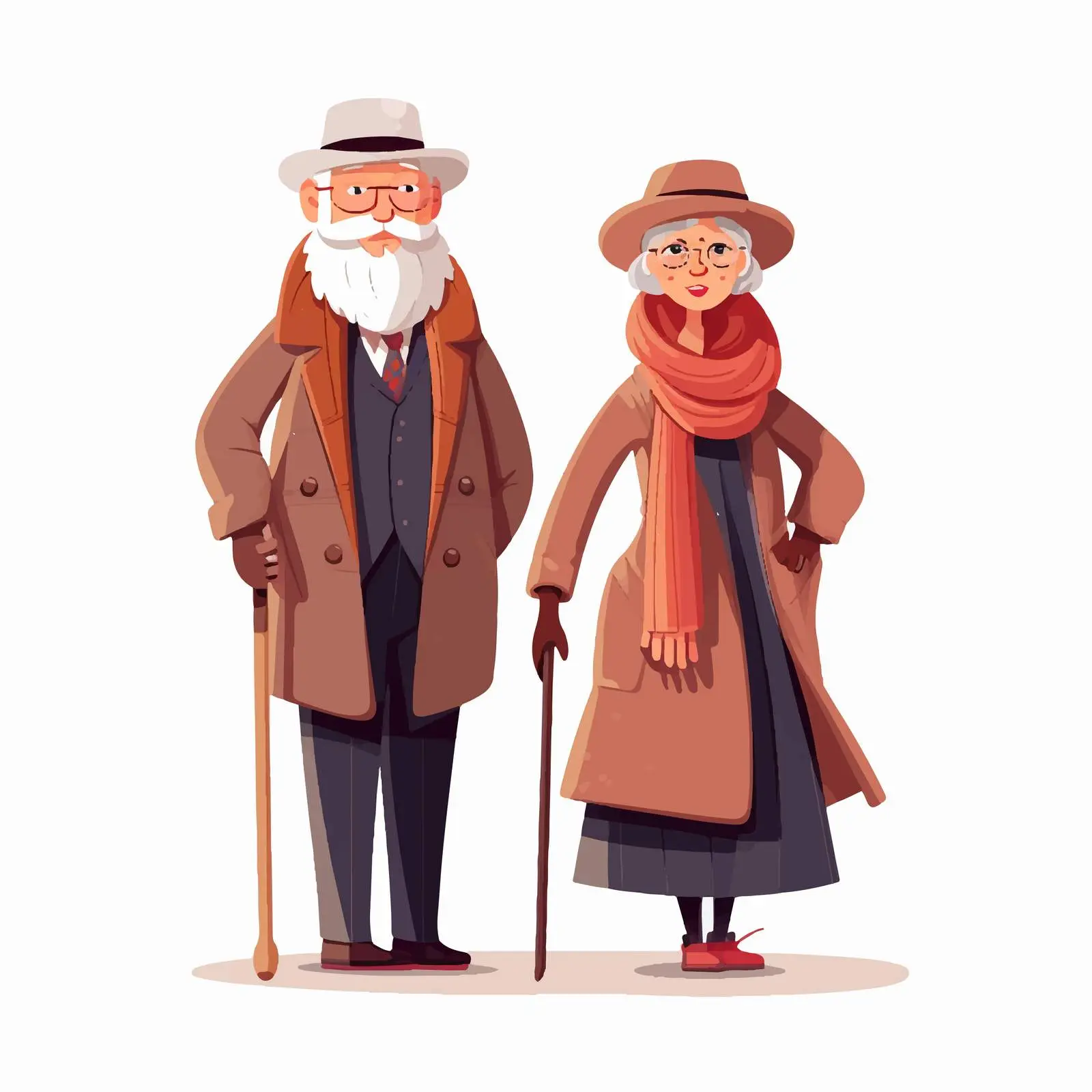 Cute Elderly Couple Vectors – free cute couple image from Dotvec