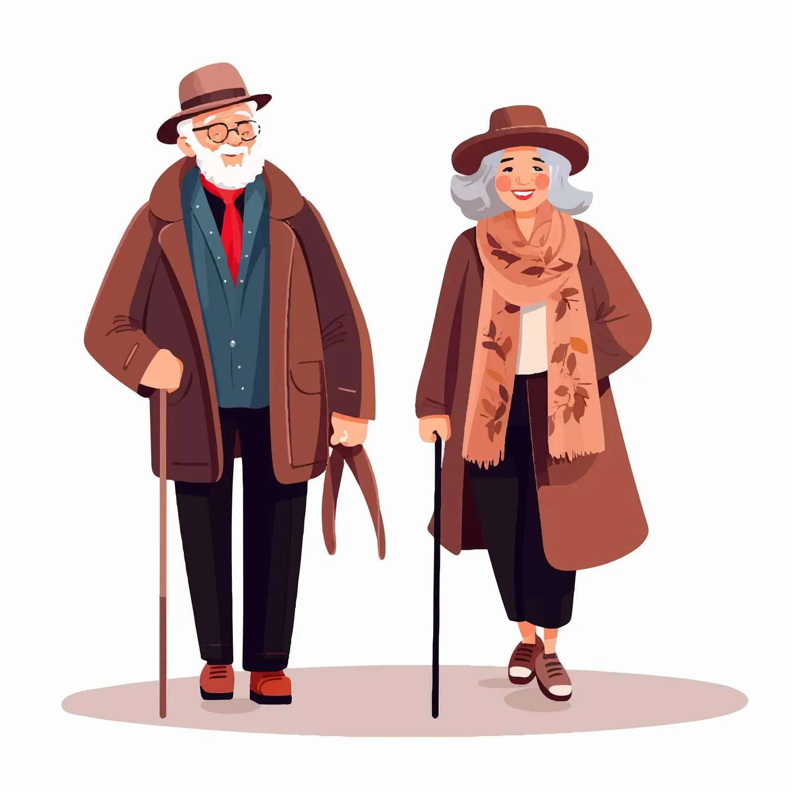 Elderly Couple Love Vector Illustration — free download from Dotvec