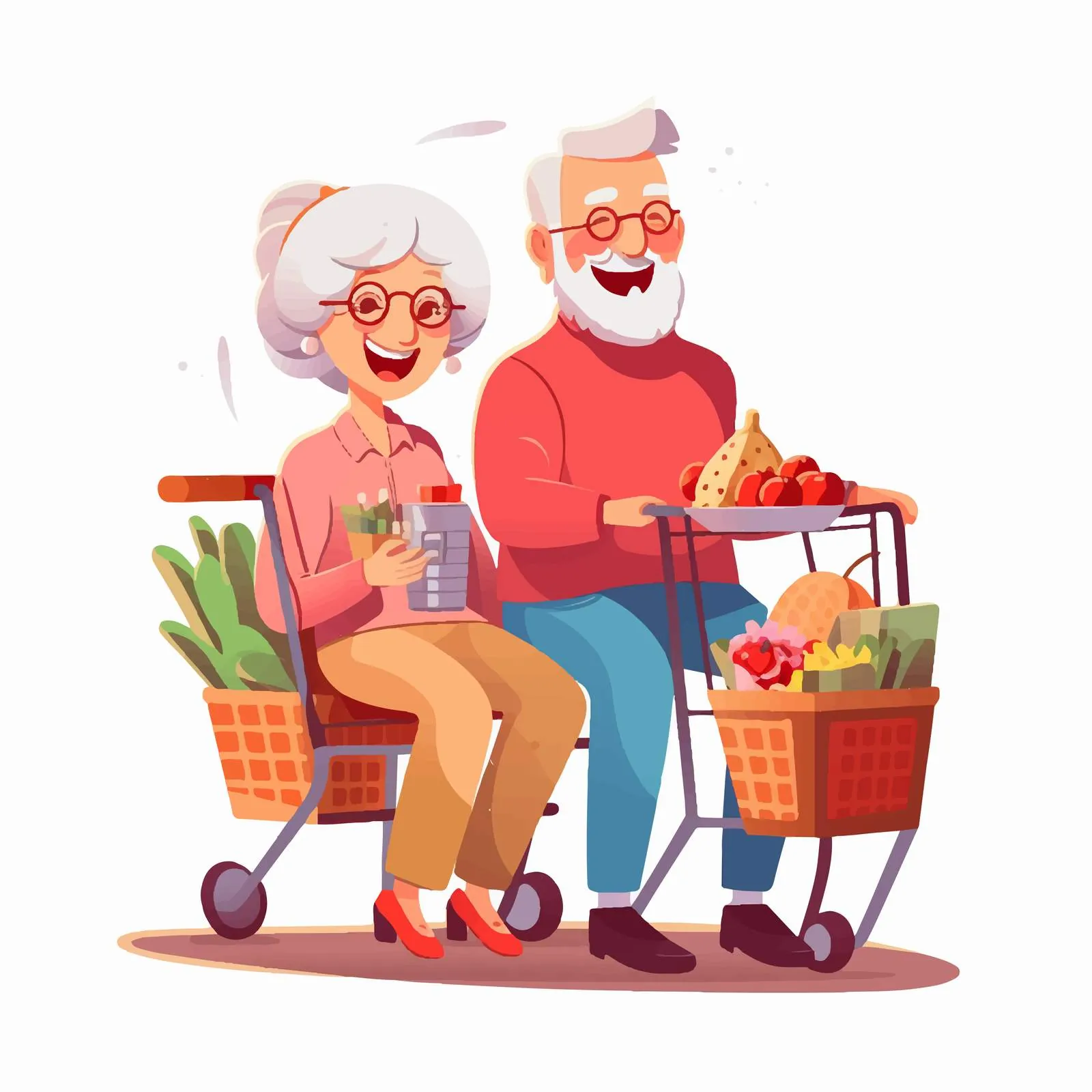 Elderly Couple Shopping Together with Food — free download from Dotvec