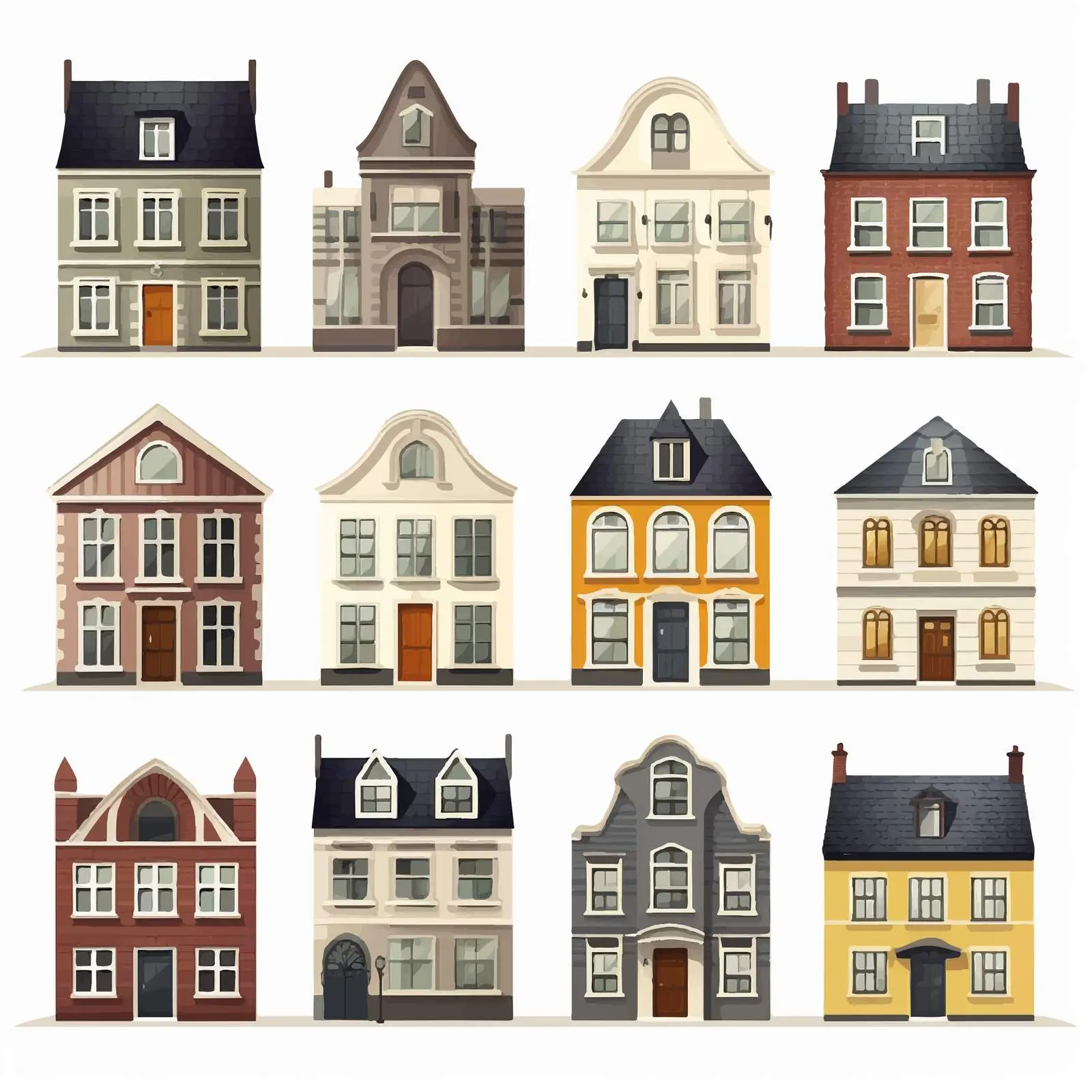 Charming Urban House Exteriors in Europe — free download from Dotvec