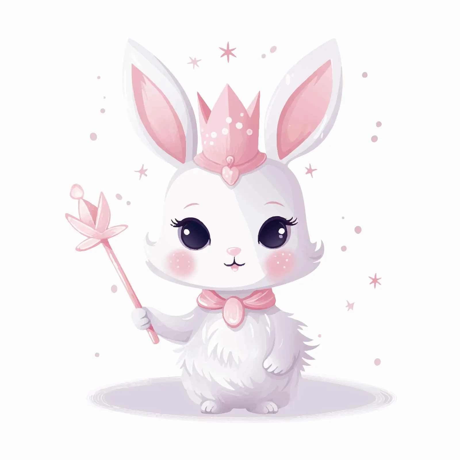 Cute Fairy Baby Rabbit with Wand and Crown — free download from Dotvec