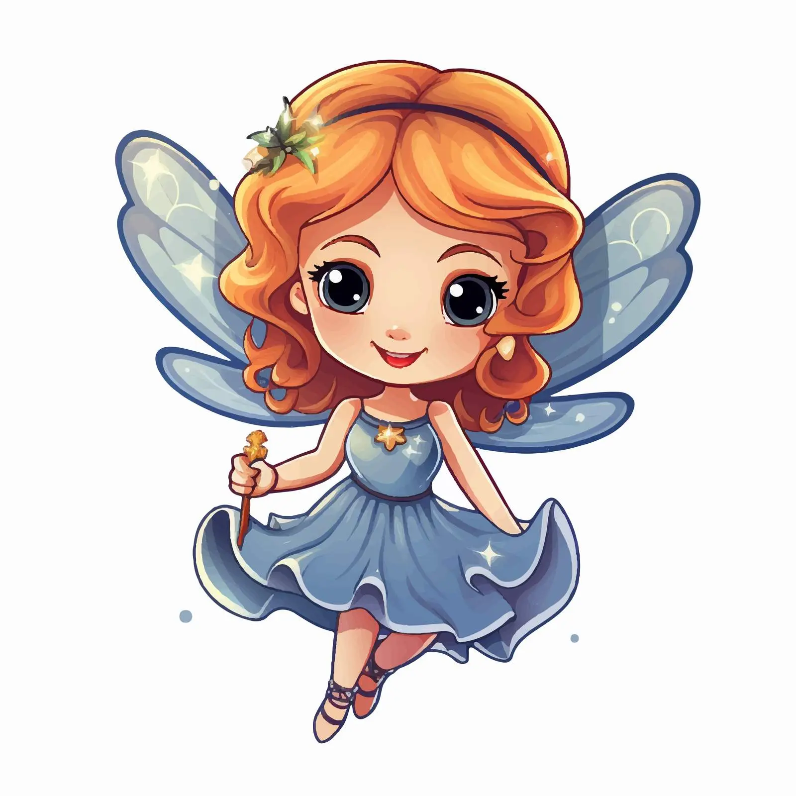 Cute Fairy Cartoon Character Sticker Illustration — free download from Dotvec