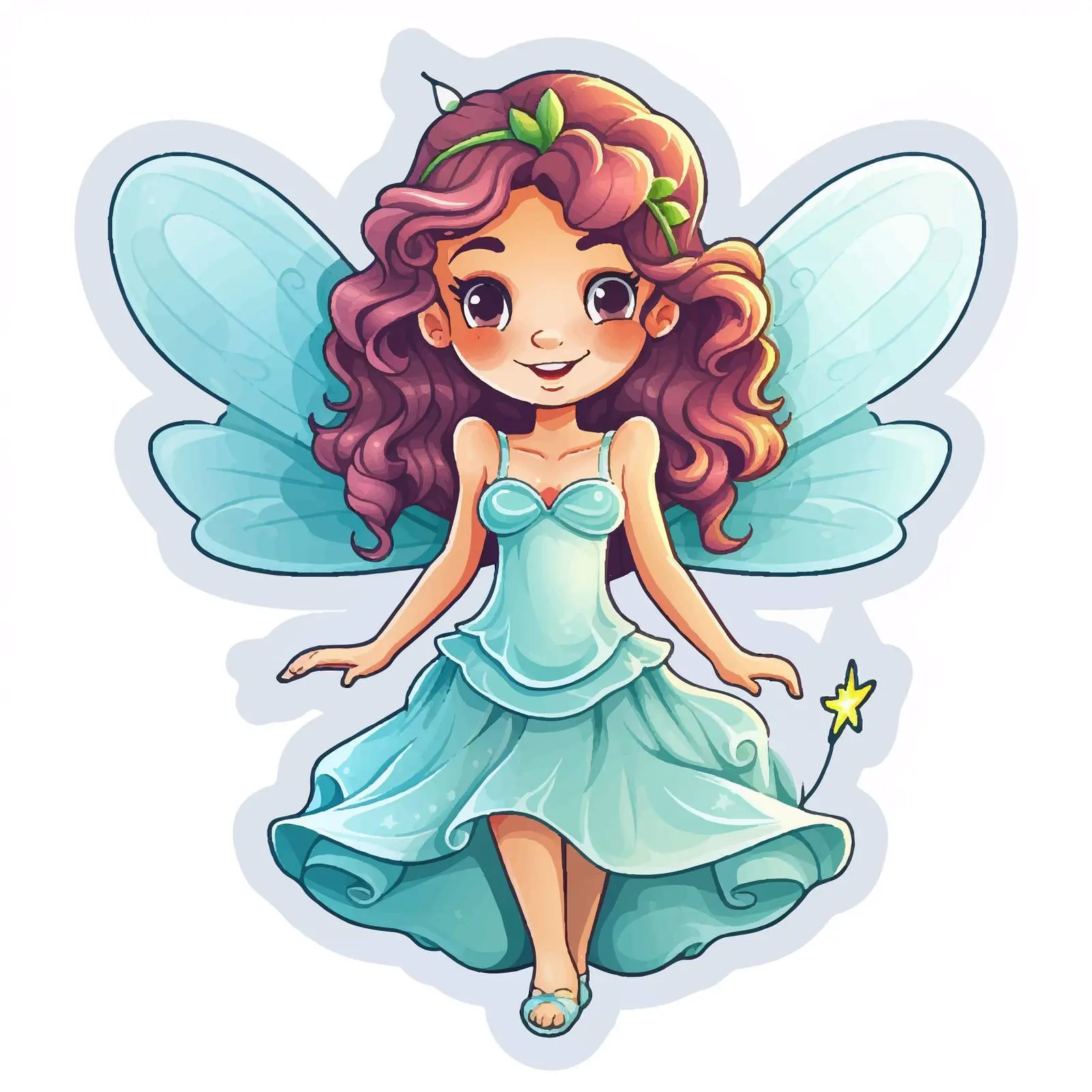 Cute Fairy Cartoon Character Sticker Illustration — free download from Dotvec