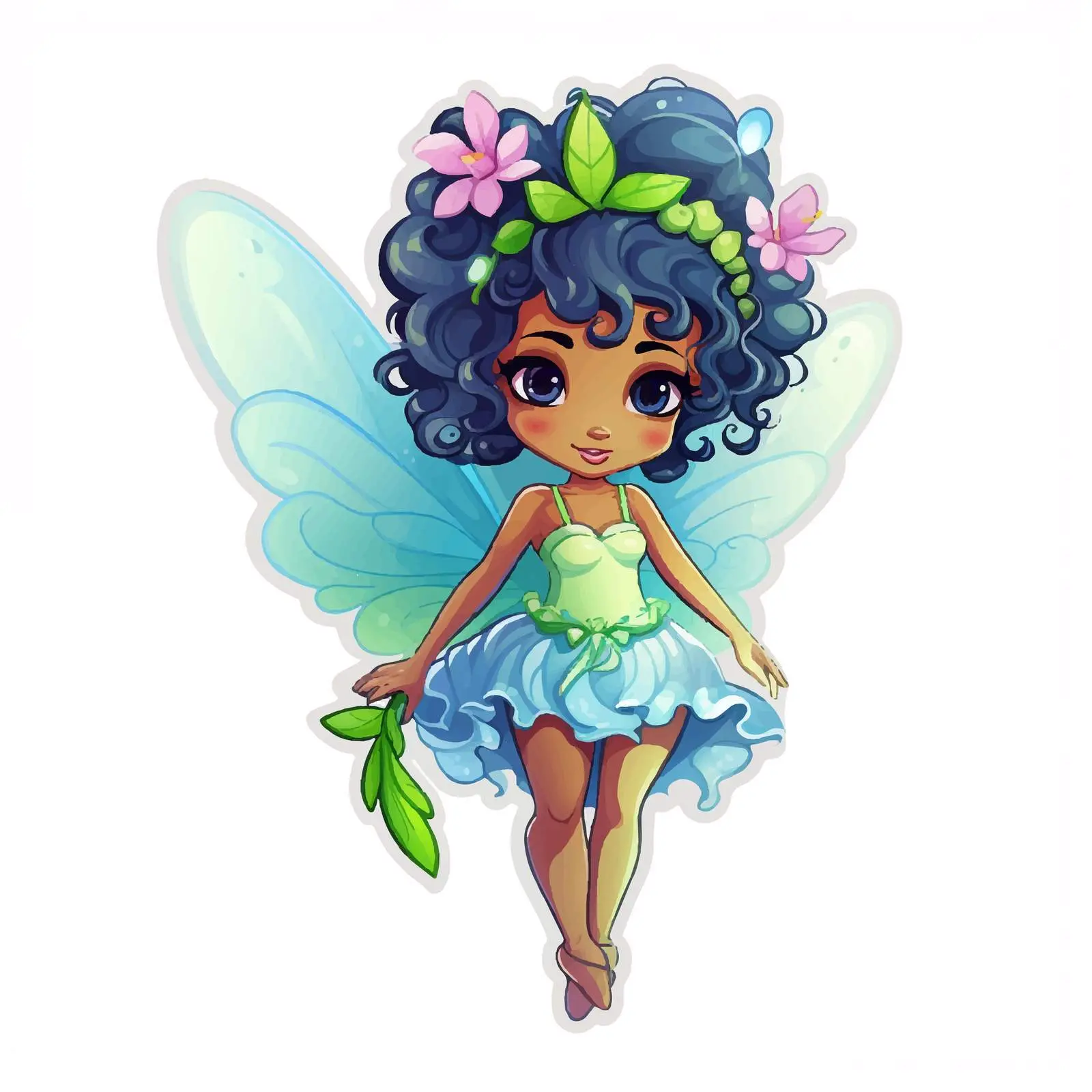 Cute Fairy Cartoon Character Sticker Illustration — free download from Dotvec