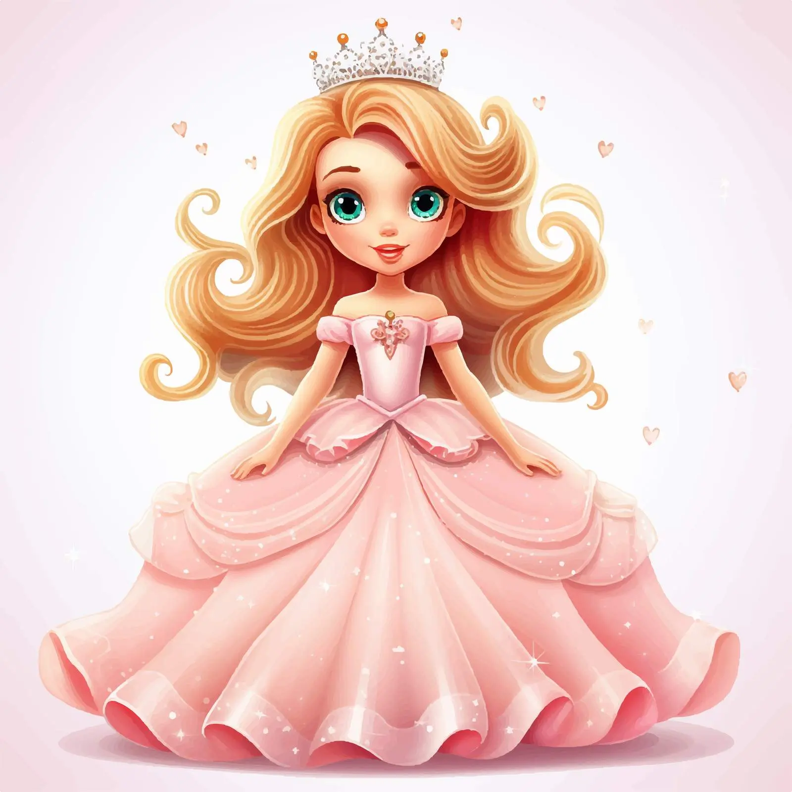 Cute Fairy Princess Cartoon Vector Illustration — free download from Dotvec