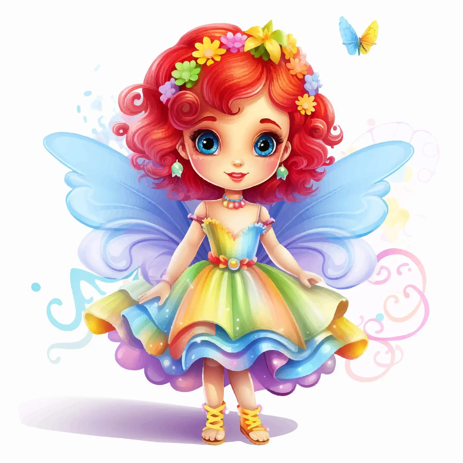 Colorful Rainbow Fairy Cartoon Character — free download from Dotvec