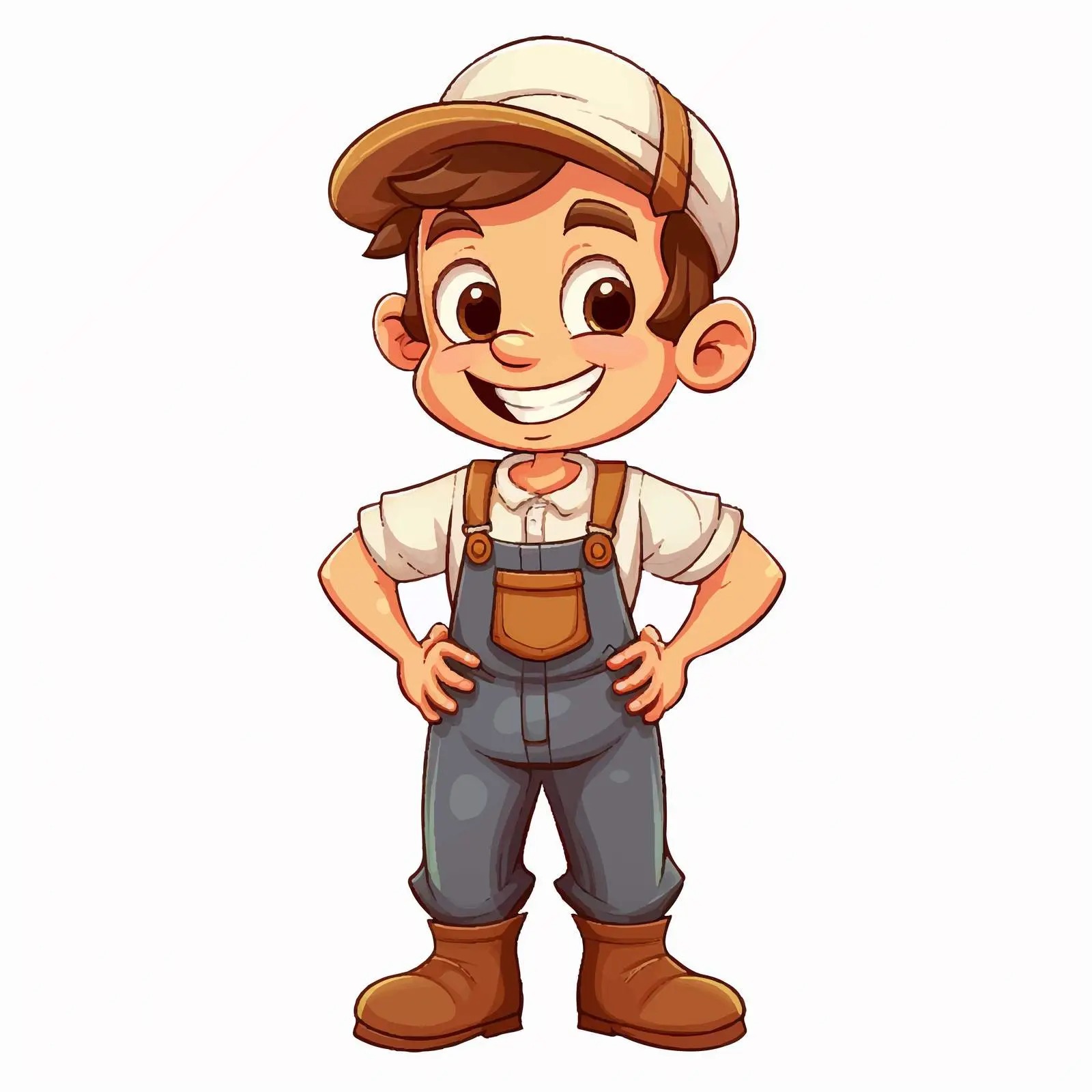 Cute Farmer Cartoon Character Vector Illustration — free download from Dotvec