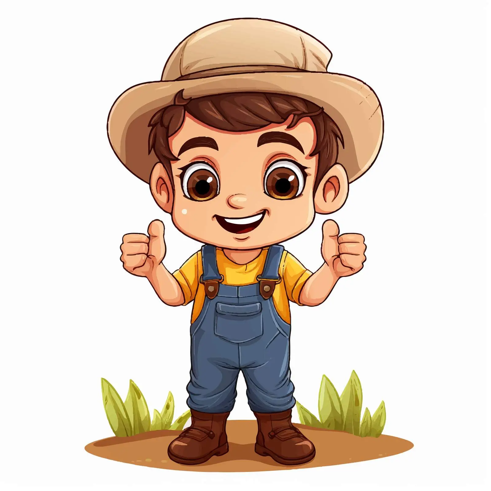 Cute Cartoon Farmer Character Illustration — free download from Dotvec
