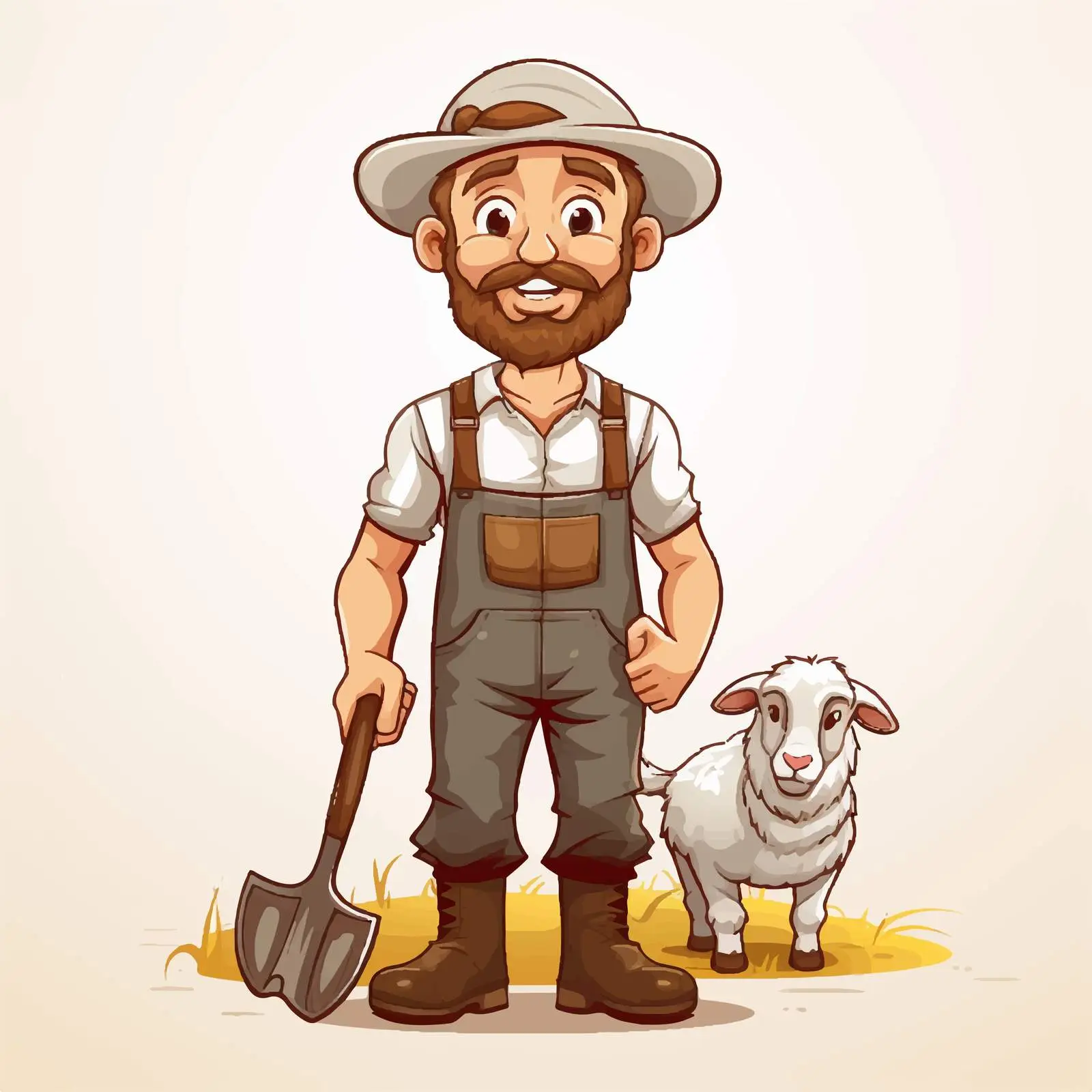 Cute Cartoon Farmer Character Illustration Vector — free download from Dotvec