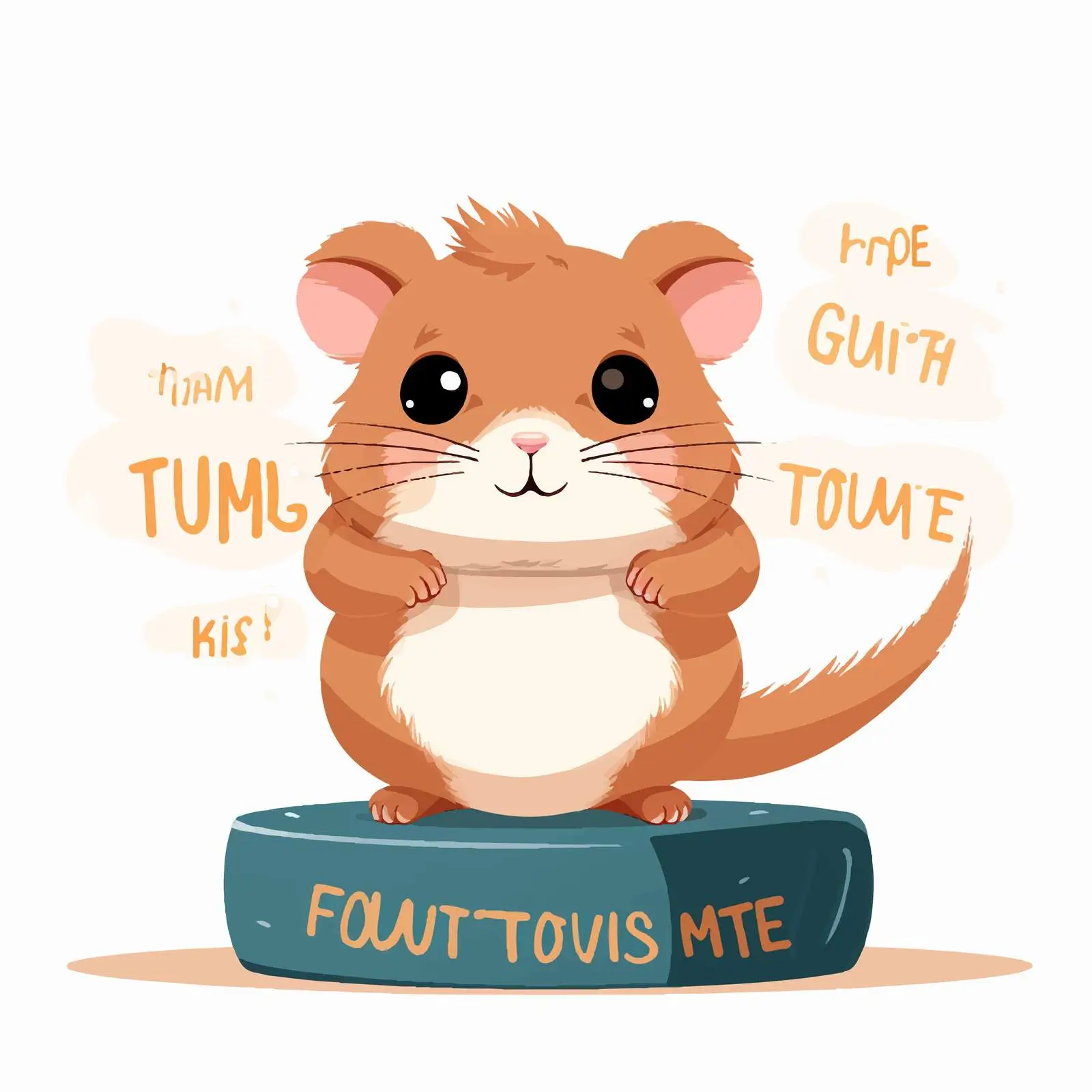 Cute Fat Hamster Demonstrating English Preposition — free download from Dotvec