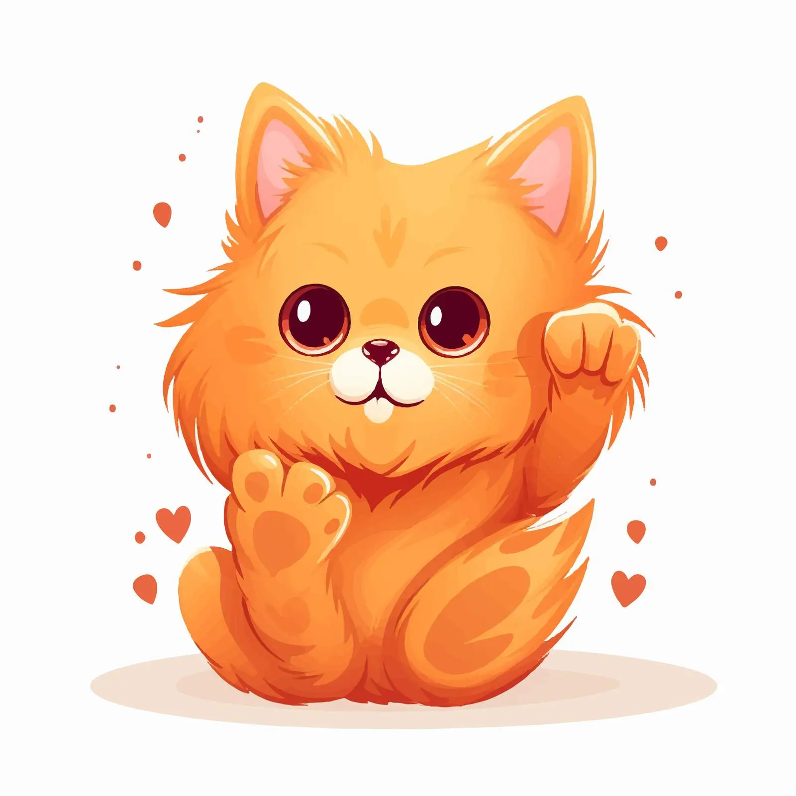 Cute Ginger Cat Paw with Heart-Shaped Pad — free download from Dotvec