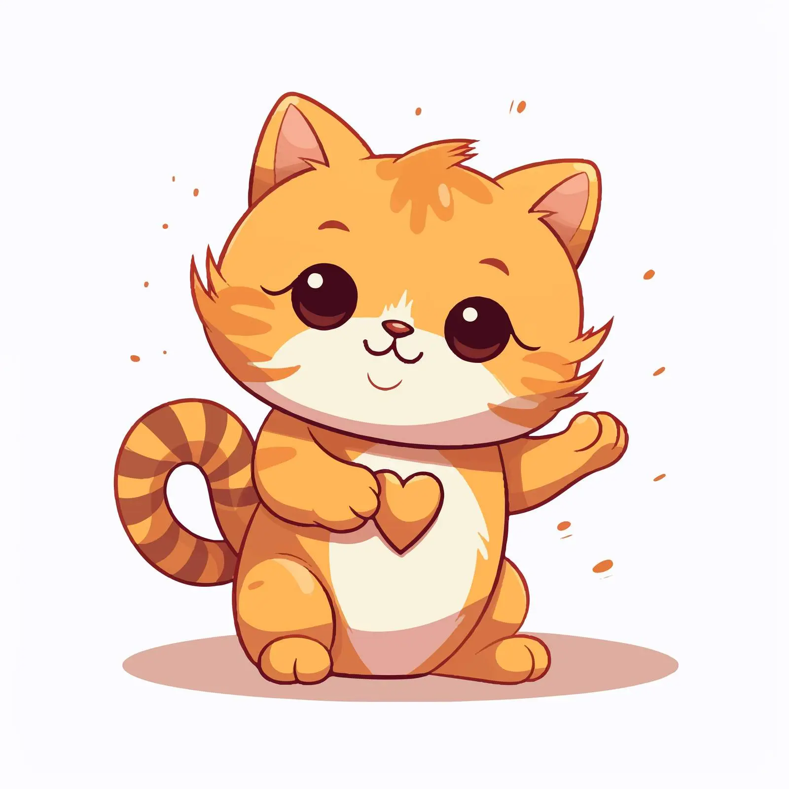 Cute Ginger Cat Paw with Heart-Shaped Pad – free playful cats image from Dotvec