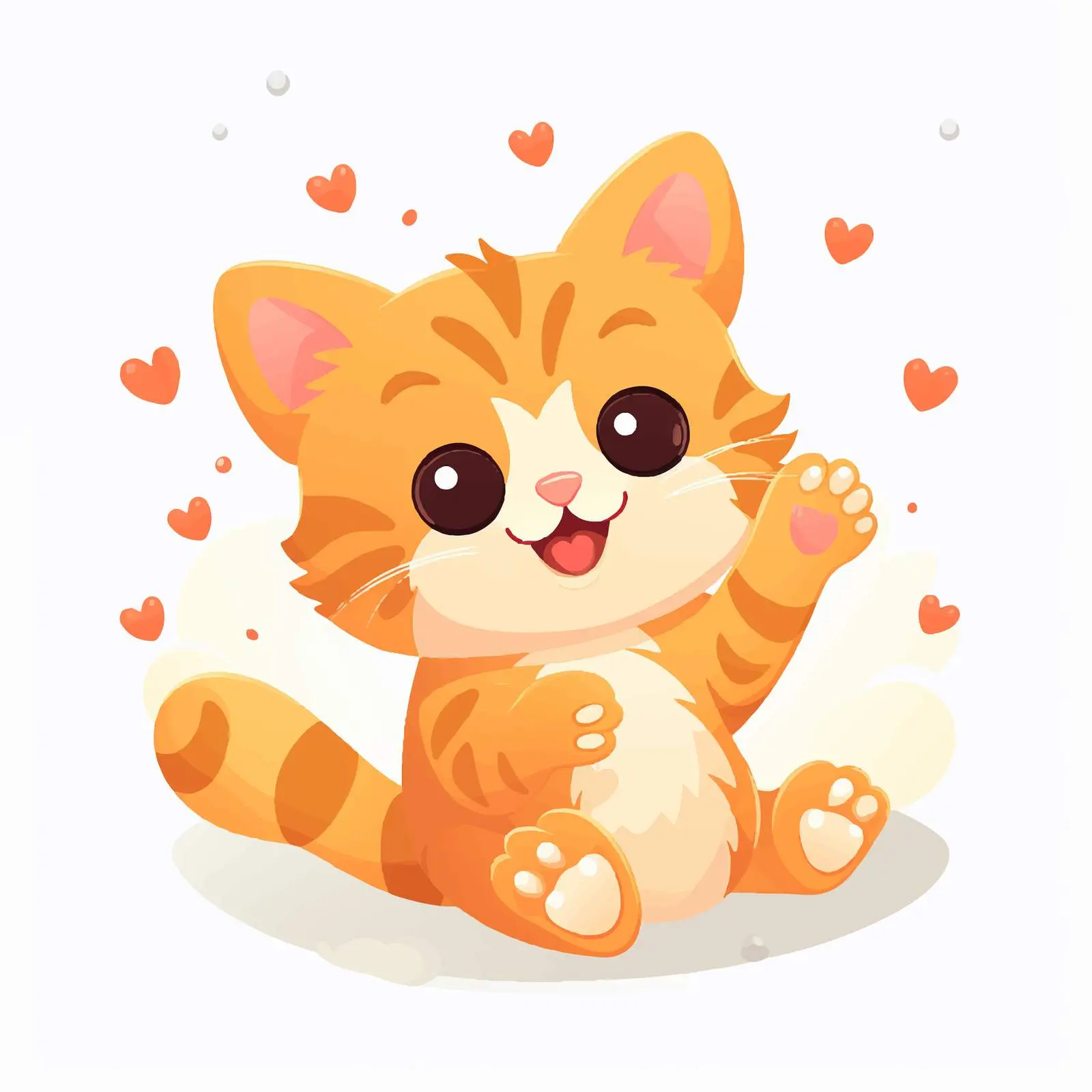 Cute Ginger Cat Paw with Heart-Shaped Pad — free download from Dotvec