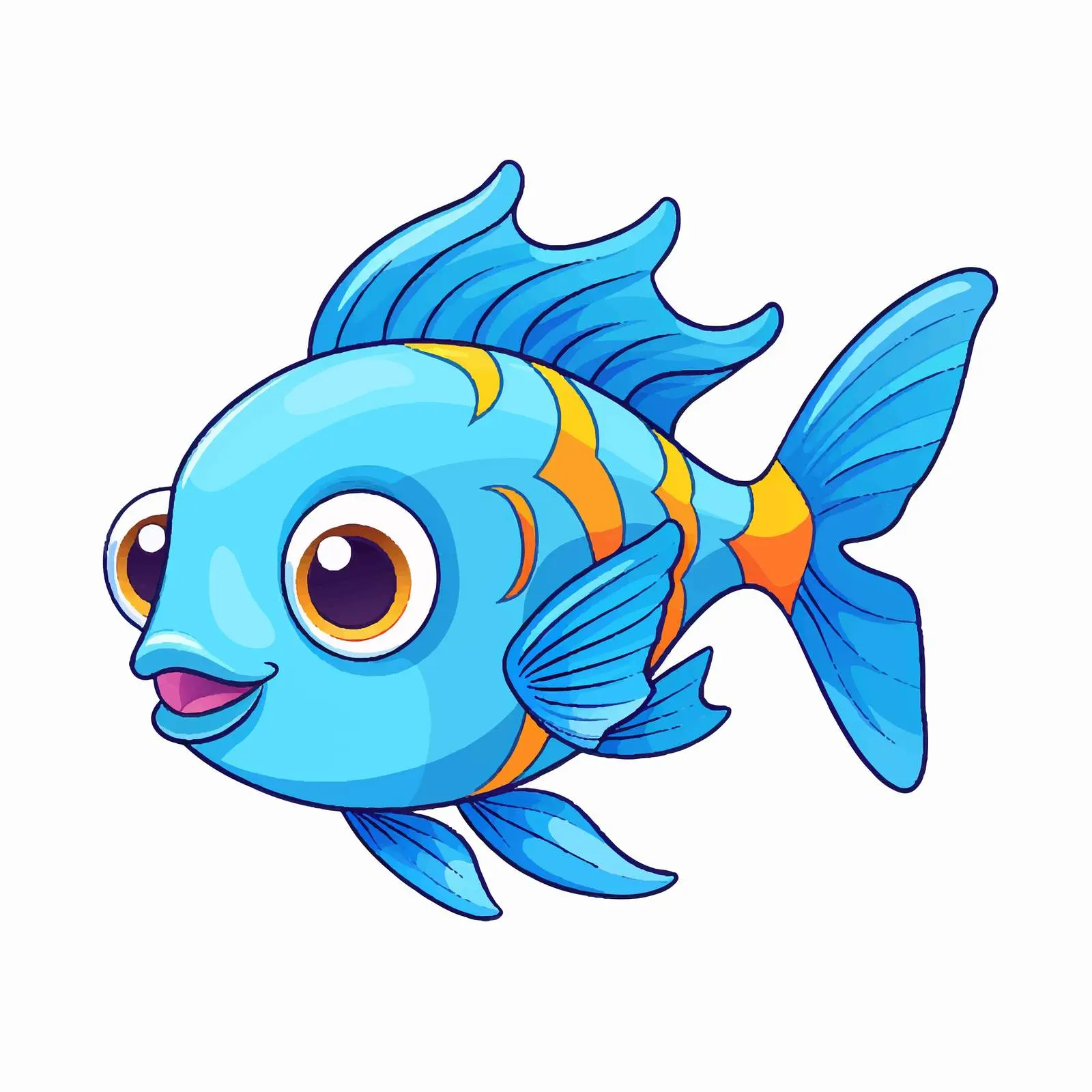 Cute Cartoon Fish Vector Illustration — free download from Dotvec
