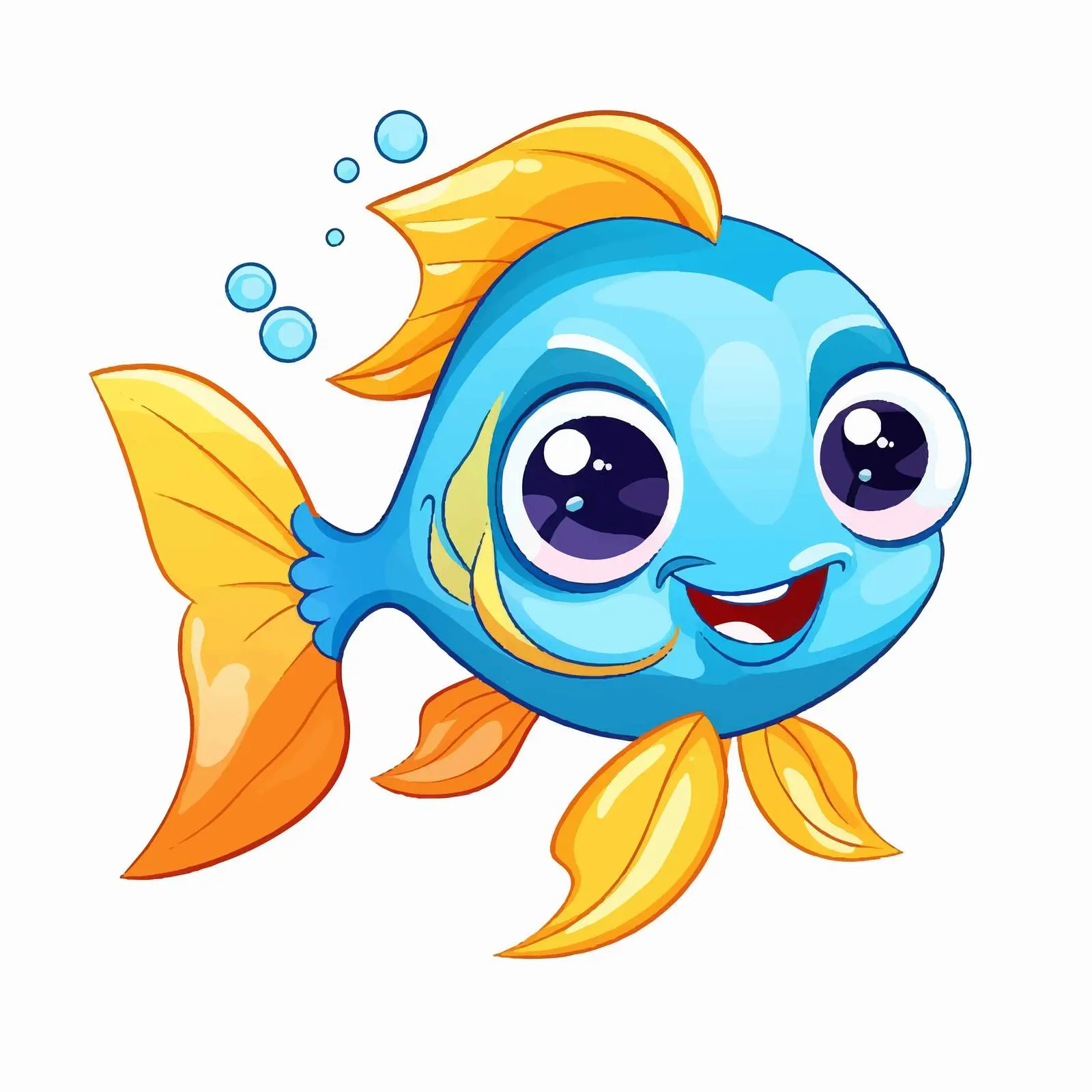 Adorable Cartoon Fish Vector Illustration — free download from Dotvec