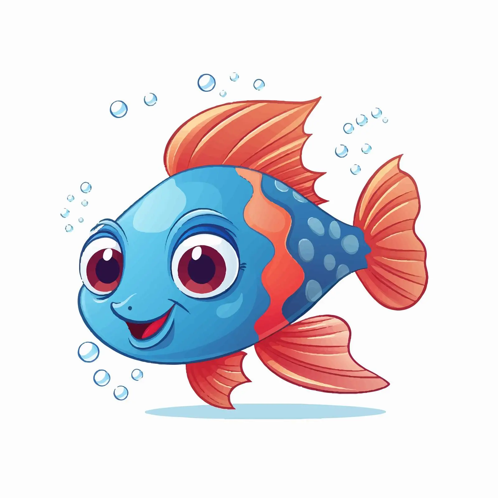 Cute Cartoon Fish Vector Illustration — free download from Dotvec