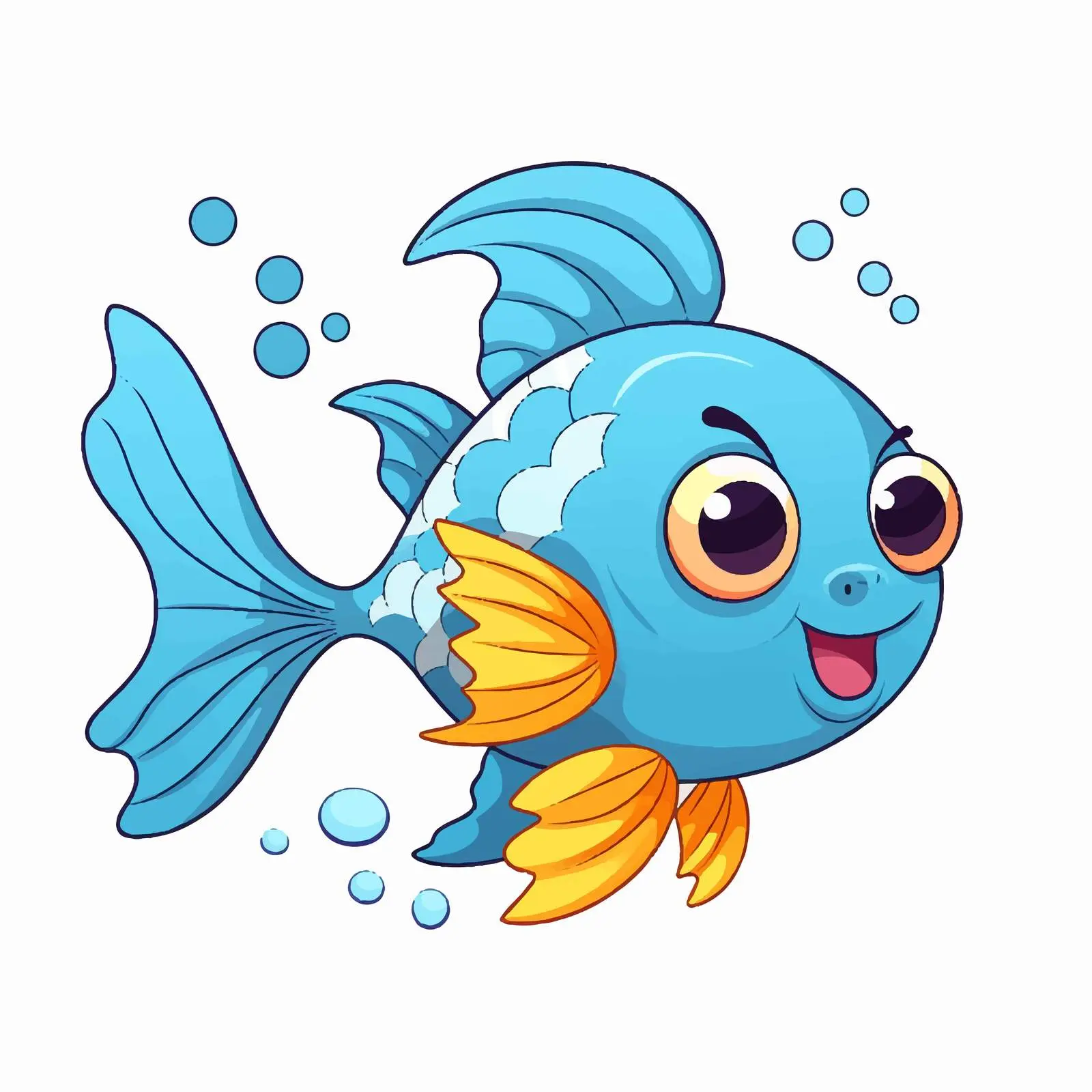 Cute Fish Cartoon Vector Illustration — free download from Dotvec