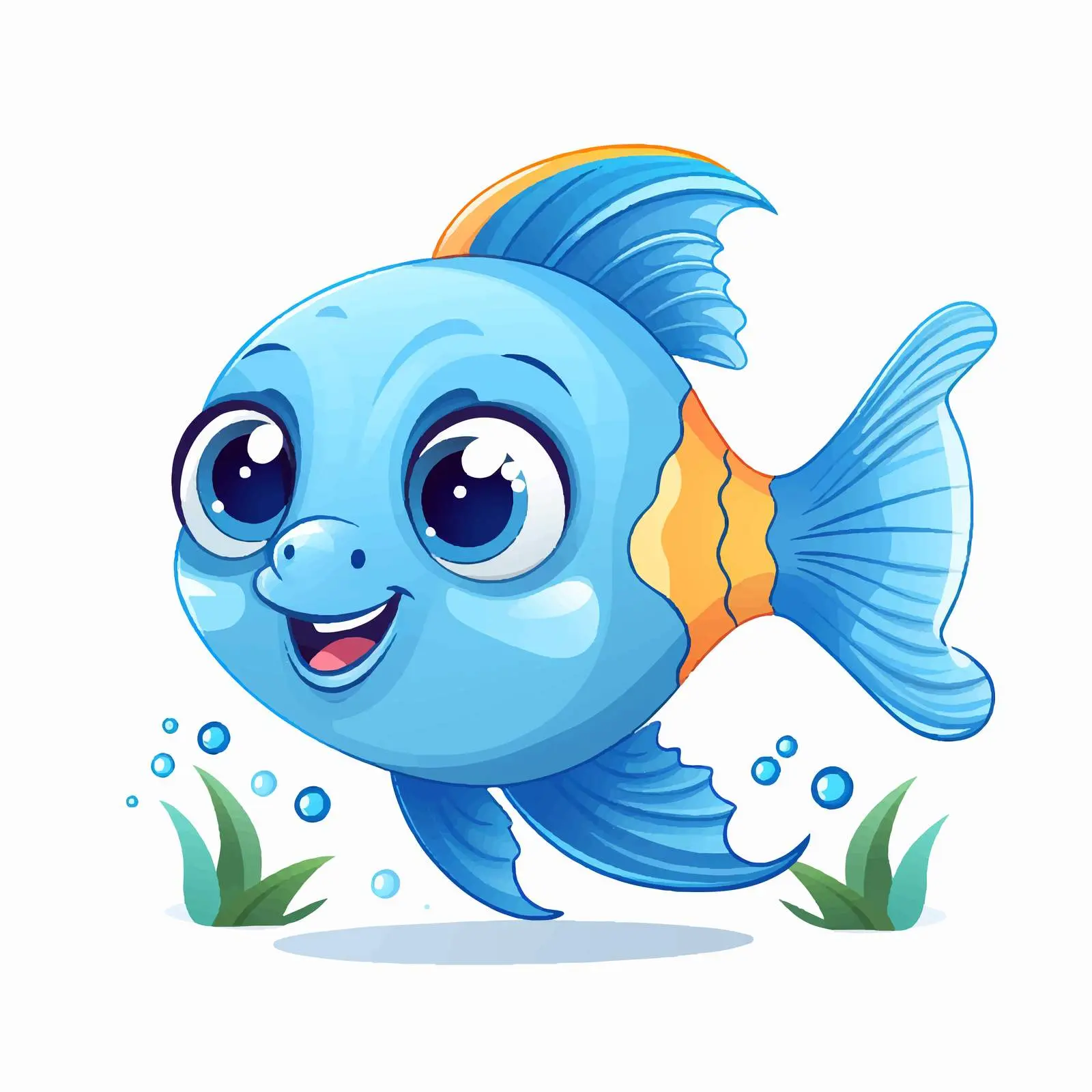 Cute Cartoon Fish Vector Illustration — free download from Dotvec