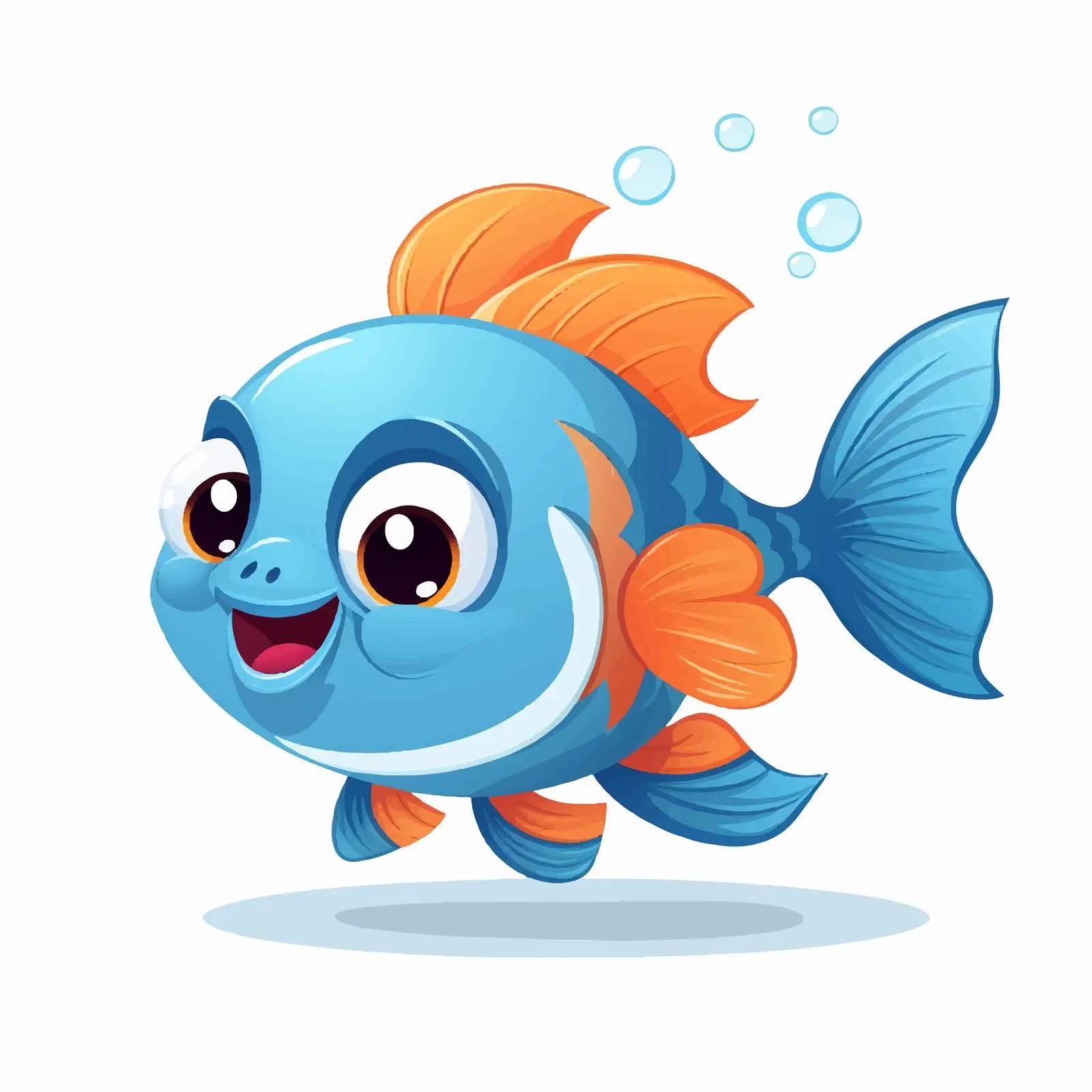 Adorable Cartoon Fish Vector Illustration — free download from Dotvec