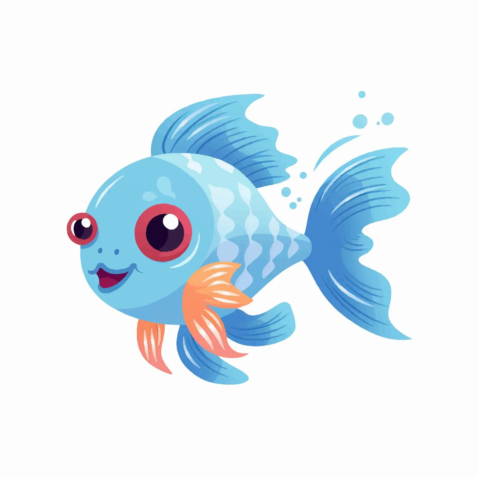 Cute Cartoon Fish Vector Illustration – free cartoon ocean image from Dotvec
