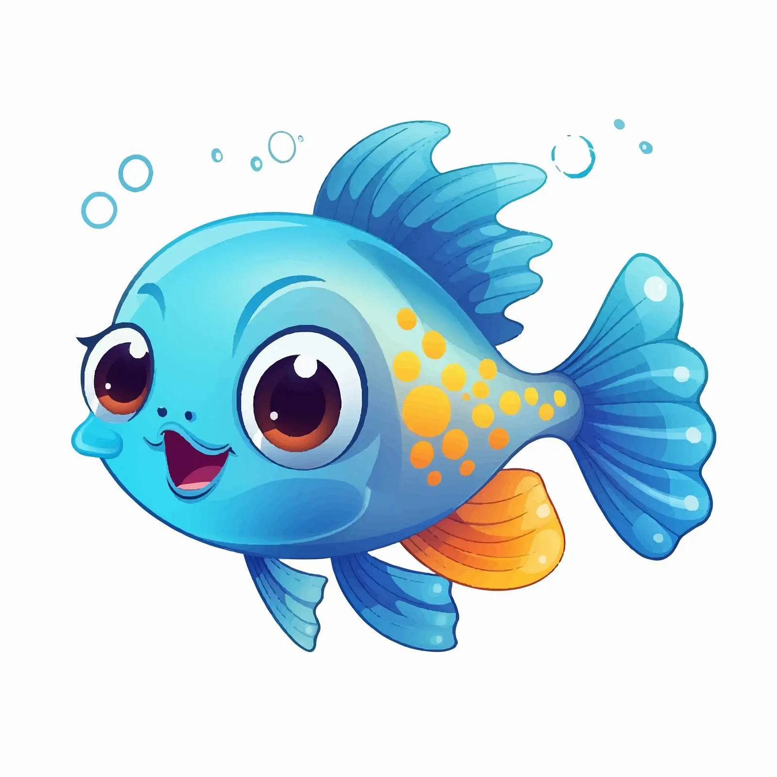 Cute Cartoon Fish Vector Illustration — free download from Dotvec