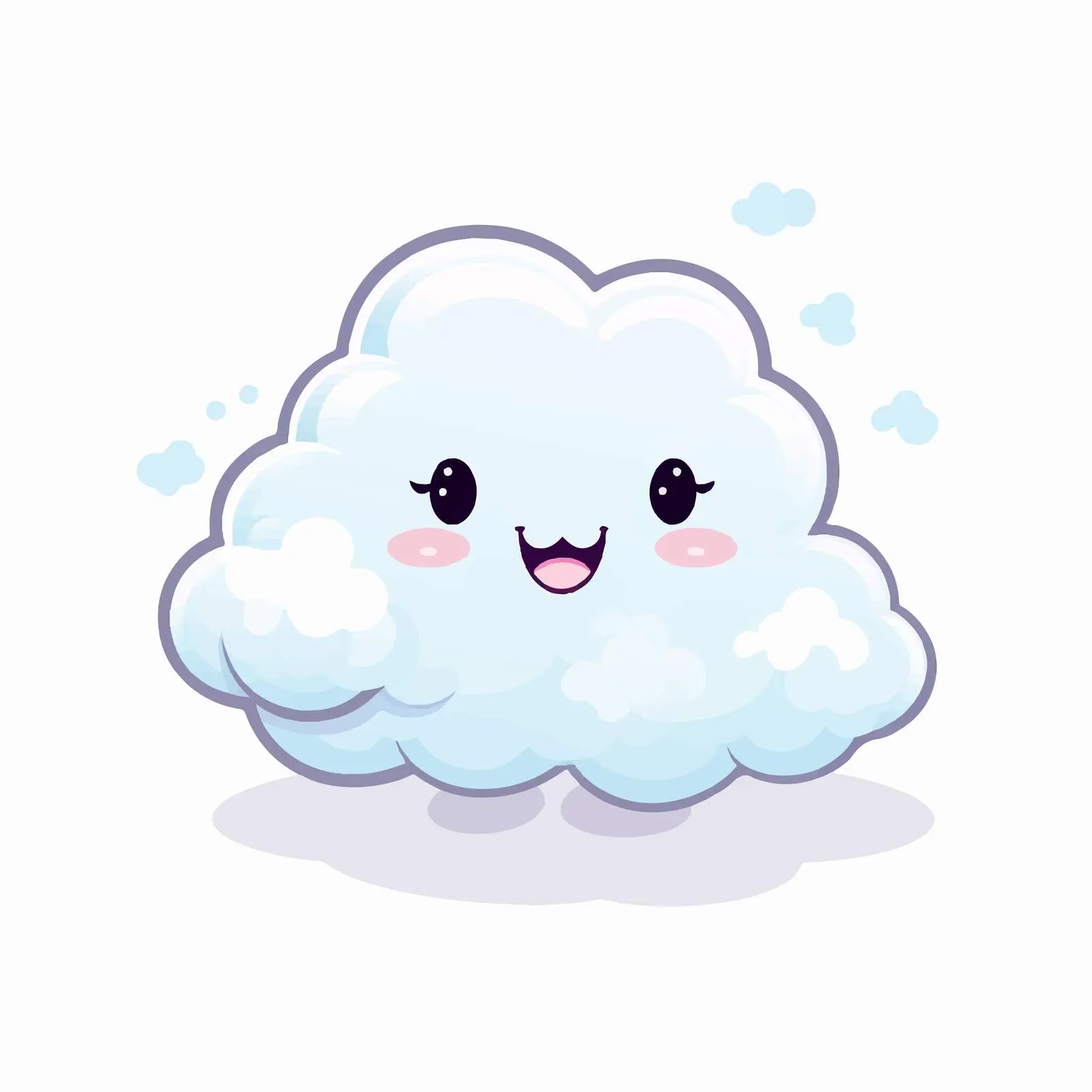 Kawaii Baby Cloud Character with Happy Smile — free download from Dotvec