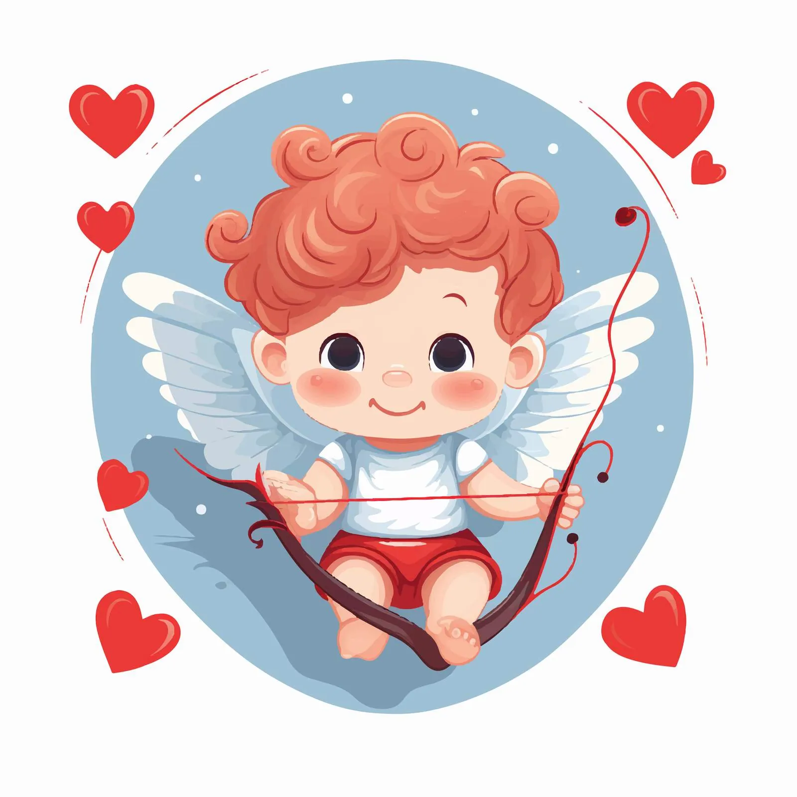 Cute Cupid Cherub for Valentine's Day Decoration – free cupid image from Dotvec