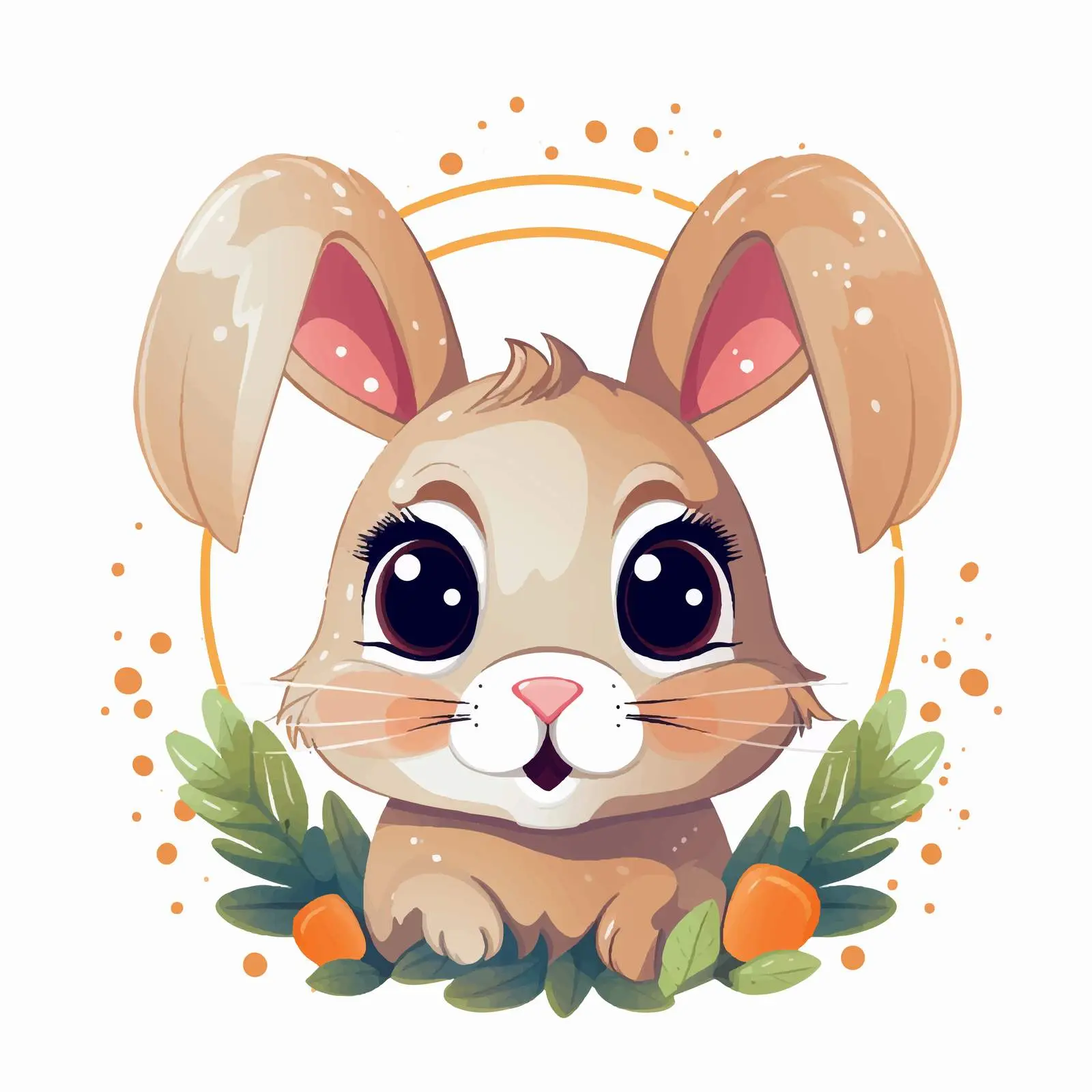 Adorable Baby Bunny Head Portrait Illustration – free cute bunny image from Dotvec