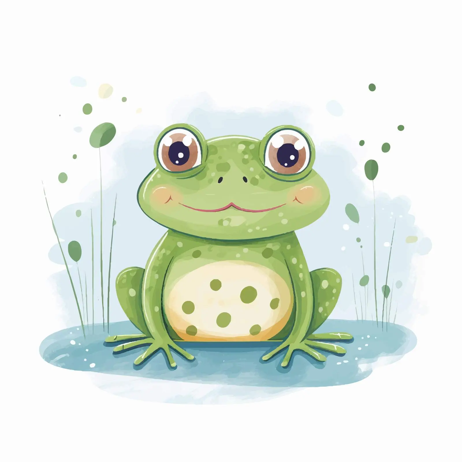 Cute Funny Frog Card Design — free download from Dotvec
