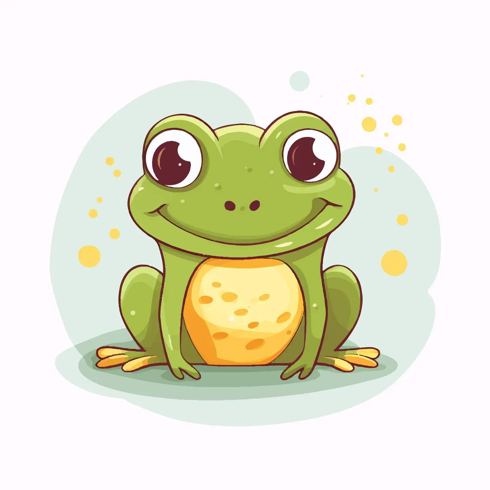 Cute Funny Frog Character Card Design – free frog artwork image from Dotvec