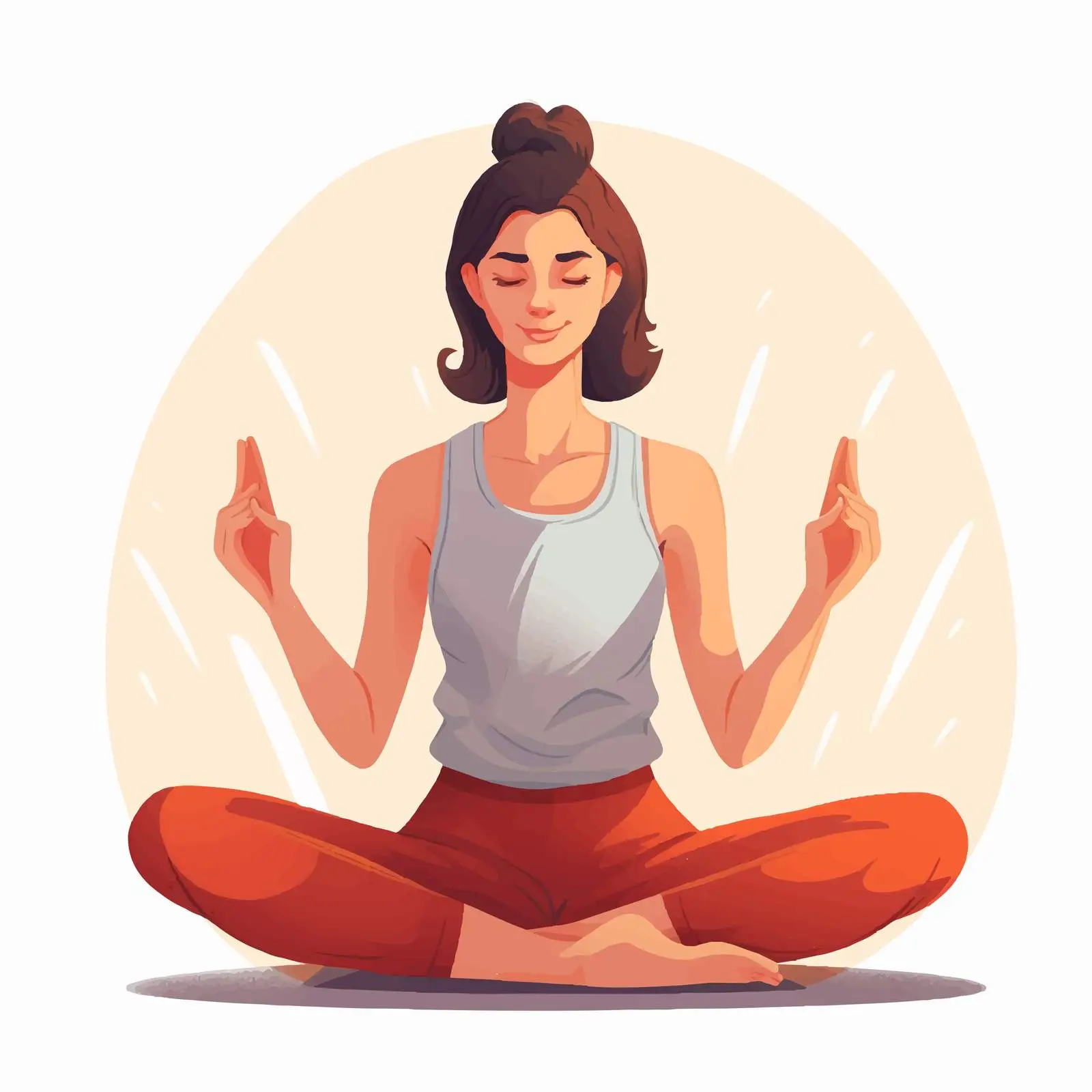 Funny Cartoon Girl in Matsyendrasana Pose — free download from Dotvec