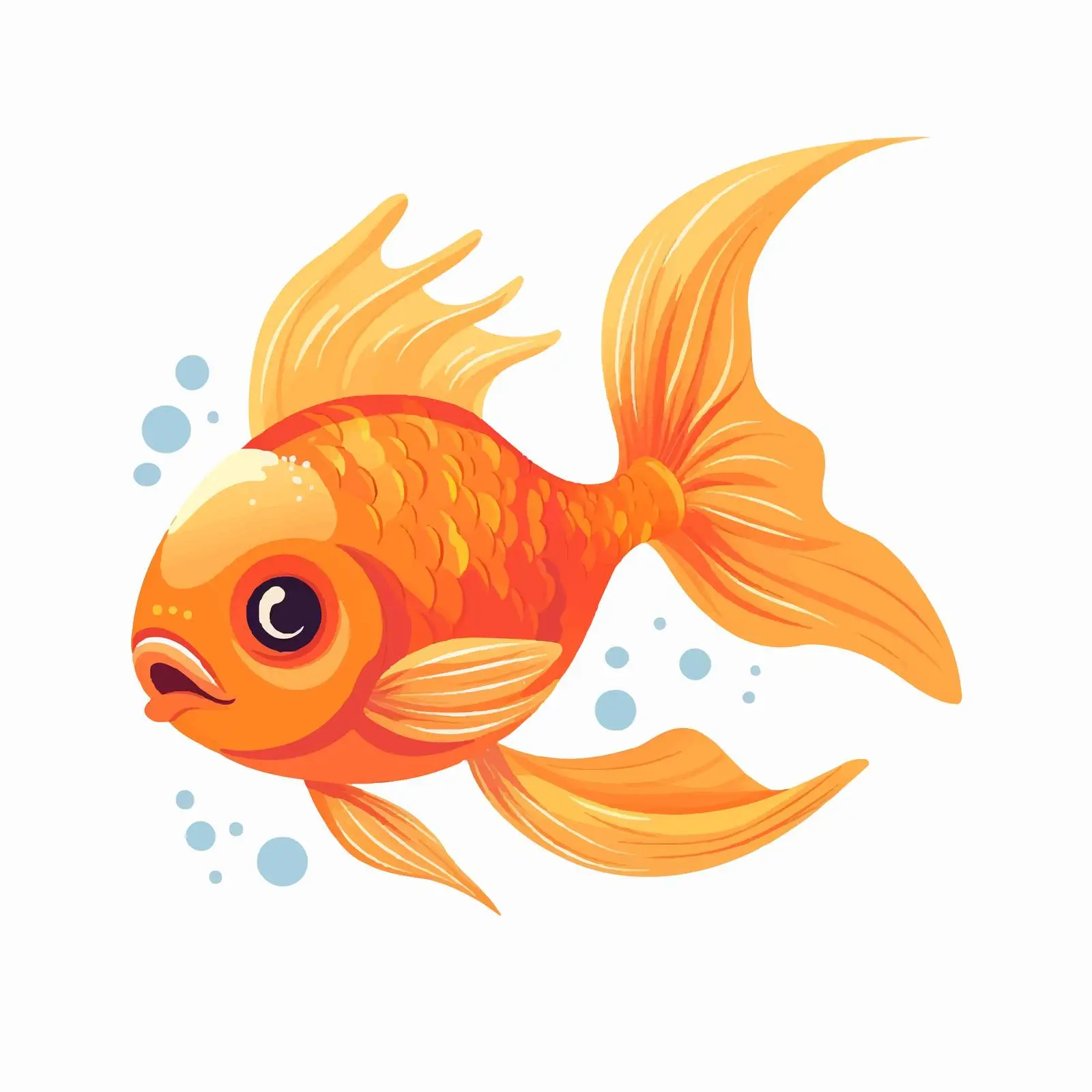 Cute Comic Goldfish Swimming Vector Illustration — free download from Dotvec