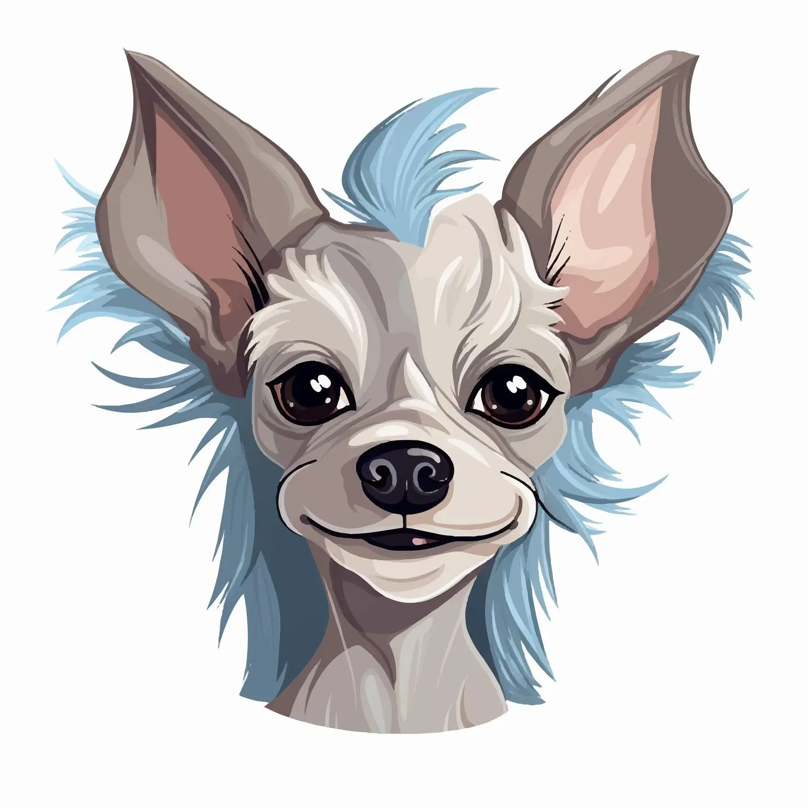 Cute Chinese Crested Puppy Head Vector Art — free download from Dotvec