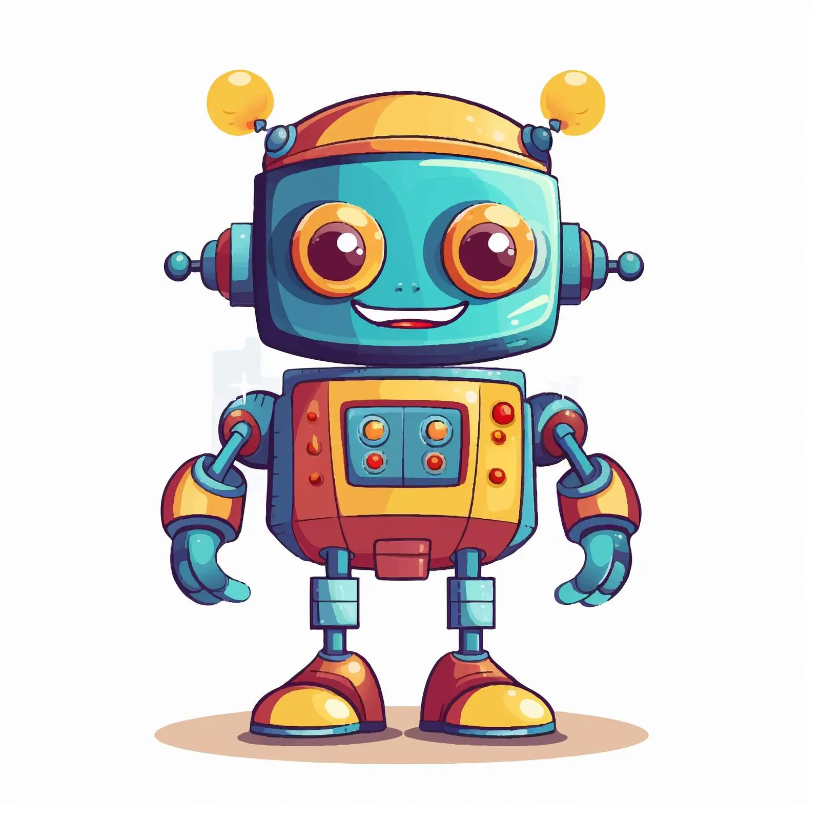 Retro 50s Style Cute Robot Toy — free download from Dotvec