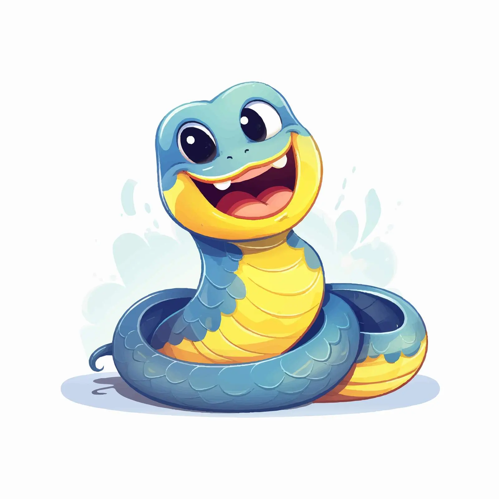 Adorable Cartoon Snake Smiling and Winking — free download from Dotvec