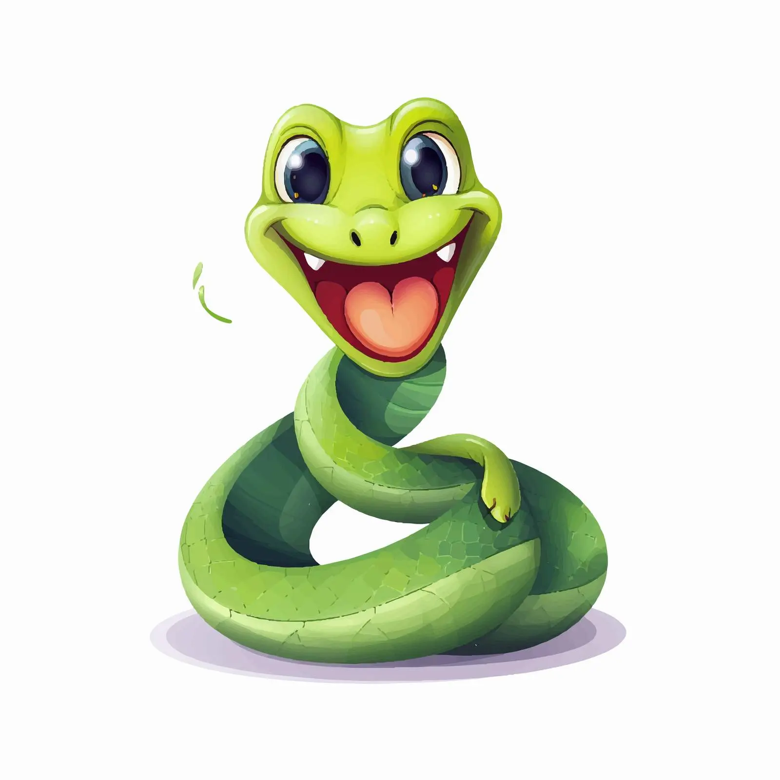 Adorable Cartoon Snake Smiling and Winking — free download from Dotvec