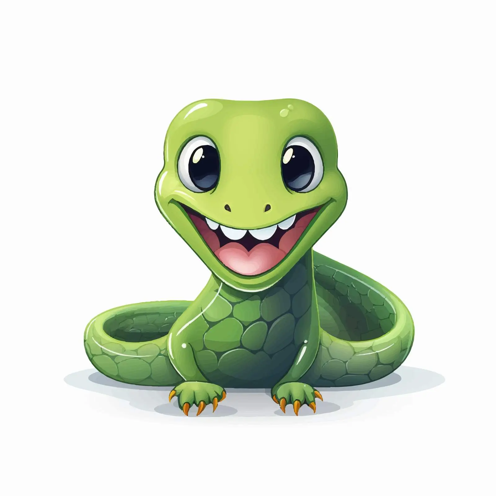 Adorable Smiling and Winking Cartoon Snake — free download from Dotvec