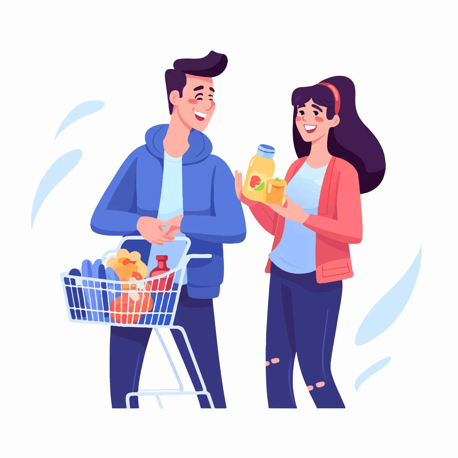 Young Couple Shopping for Groceries Together — free download from Dotvec