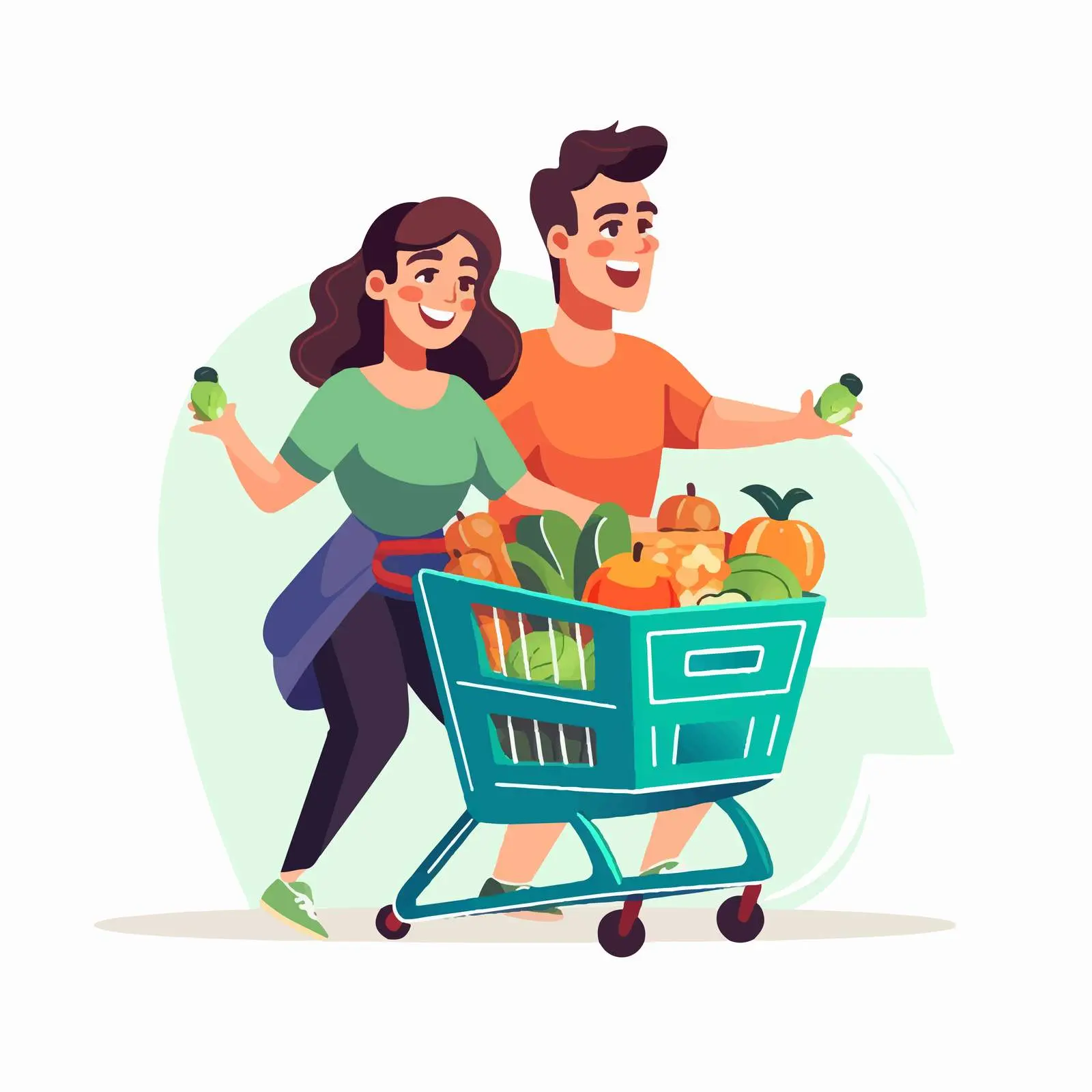 Cute Young Couple Shopping for Groceries — free download from Dotvec